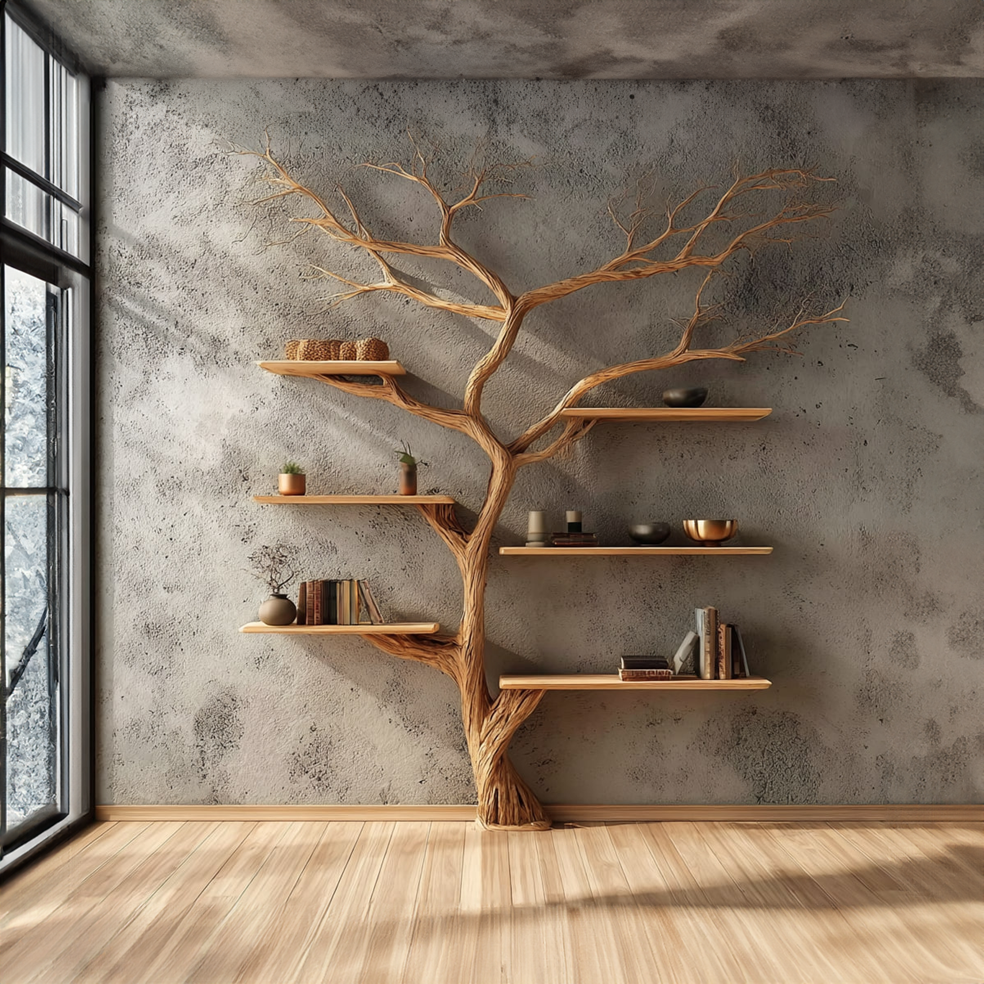 Rustic Tree Bookshelf Bedroom Study SINLKITB298
