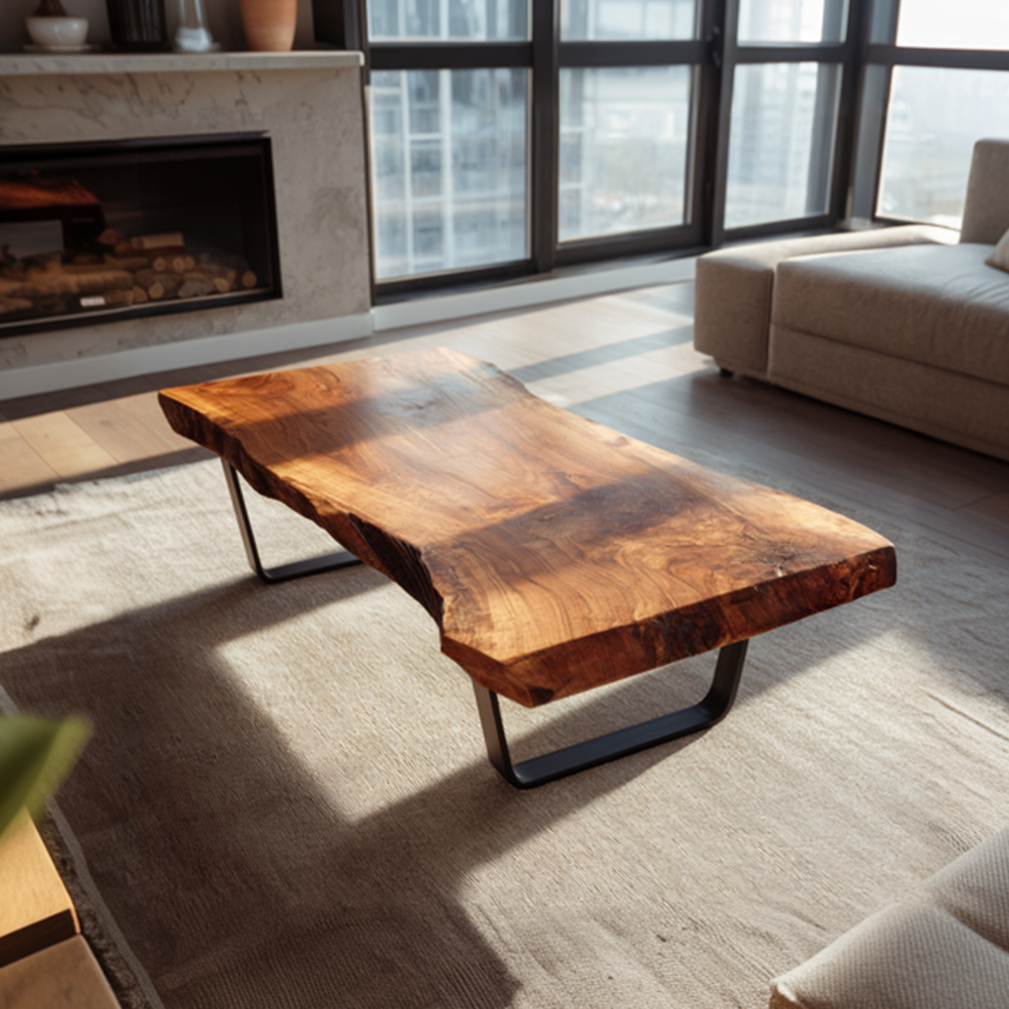 Rustic Handcrafted Wood Coffee Table Living Room SINLKICF270