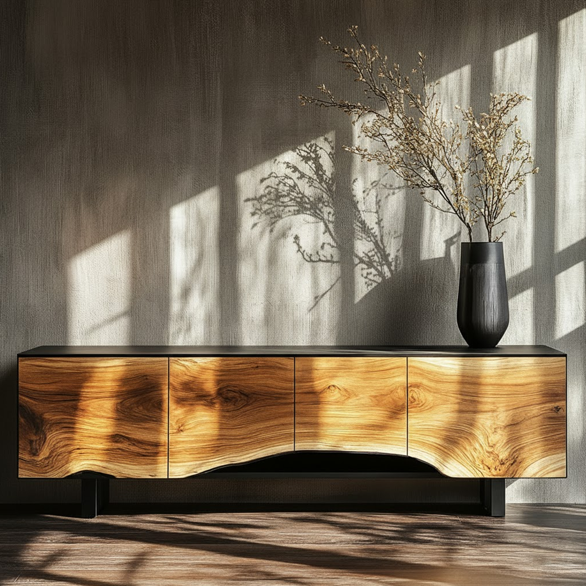 Mid Century Solid Wood Sideboard Living Room Storage SINLKISC308