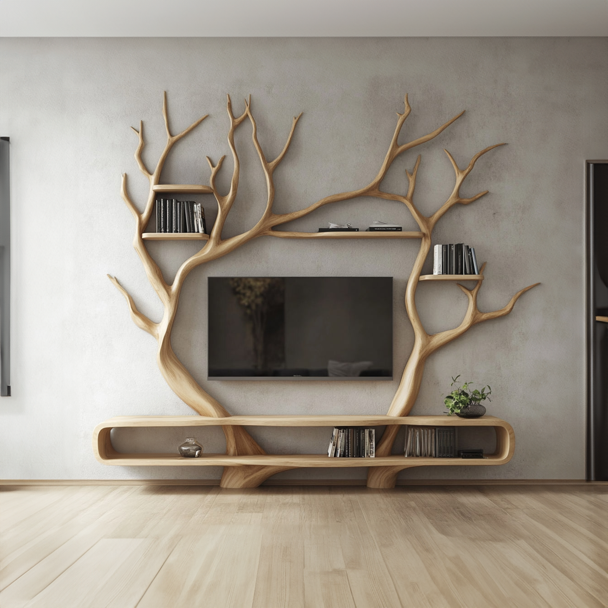 Rustic Tree TV Cabinet Living Room Wall Unit GiftSINLKITB341