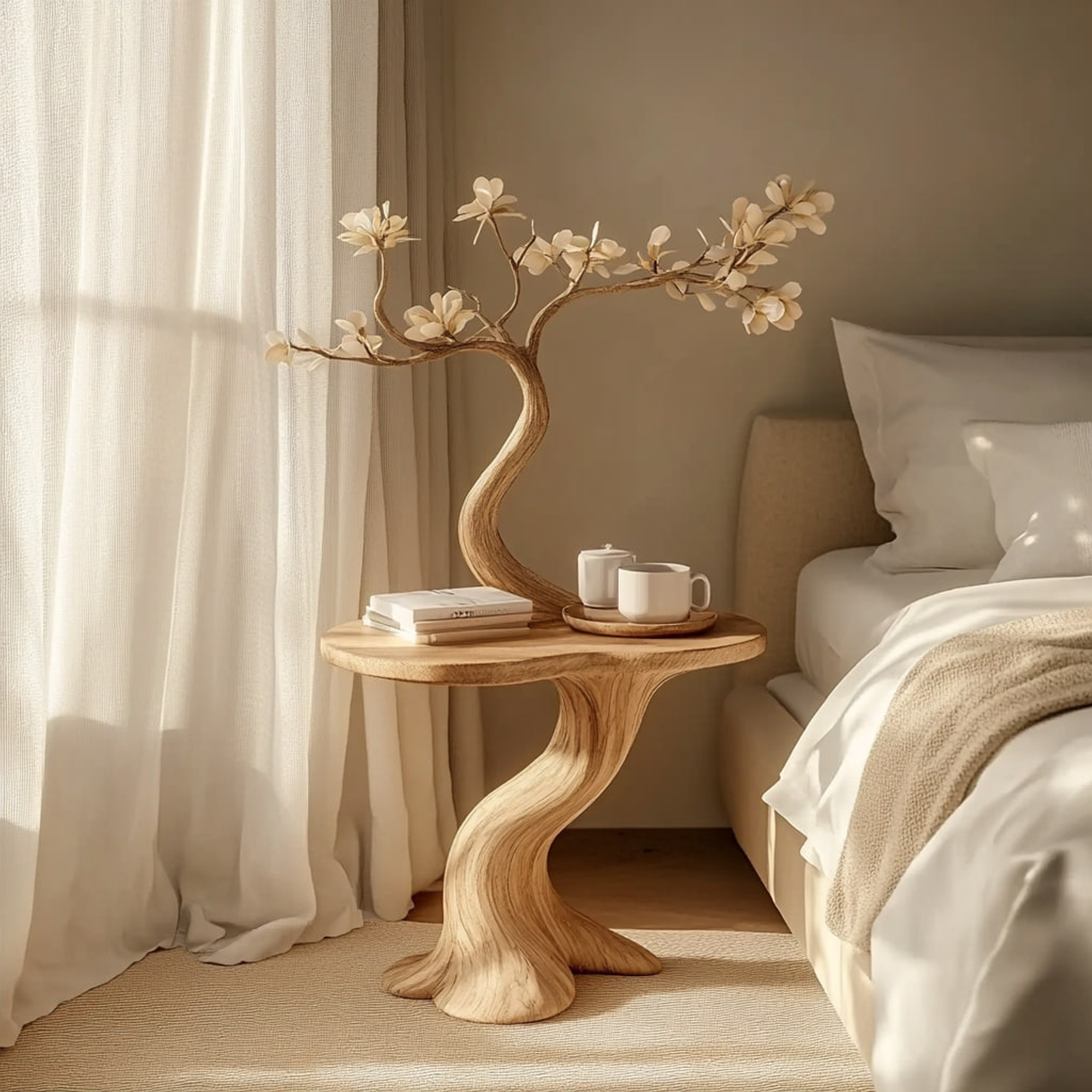 Rustic Organic Nightstand Bedroom Reading Corner Entryway SINLKIBT161