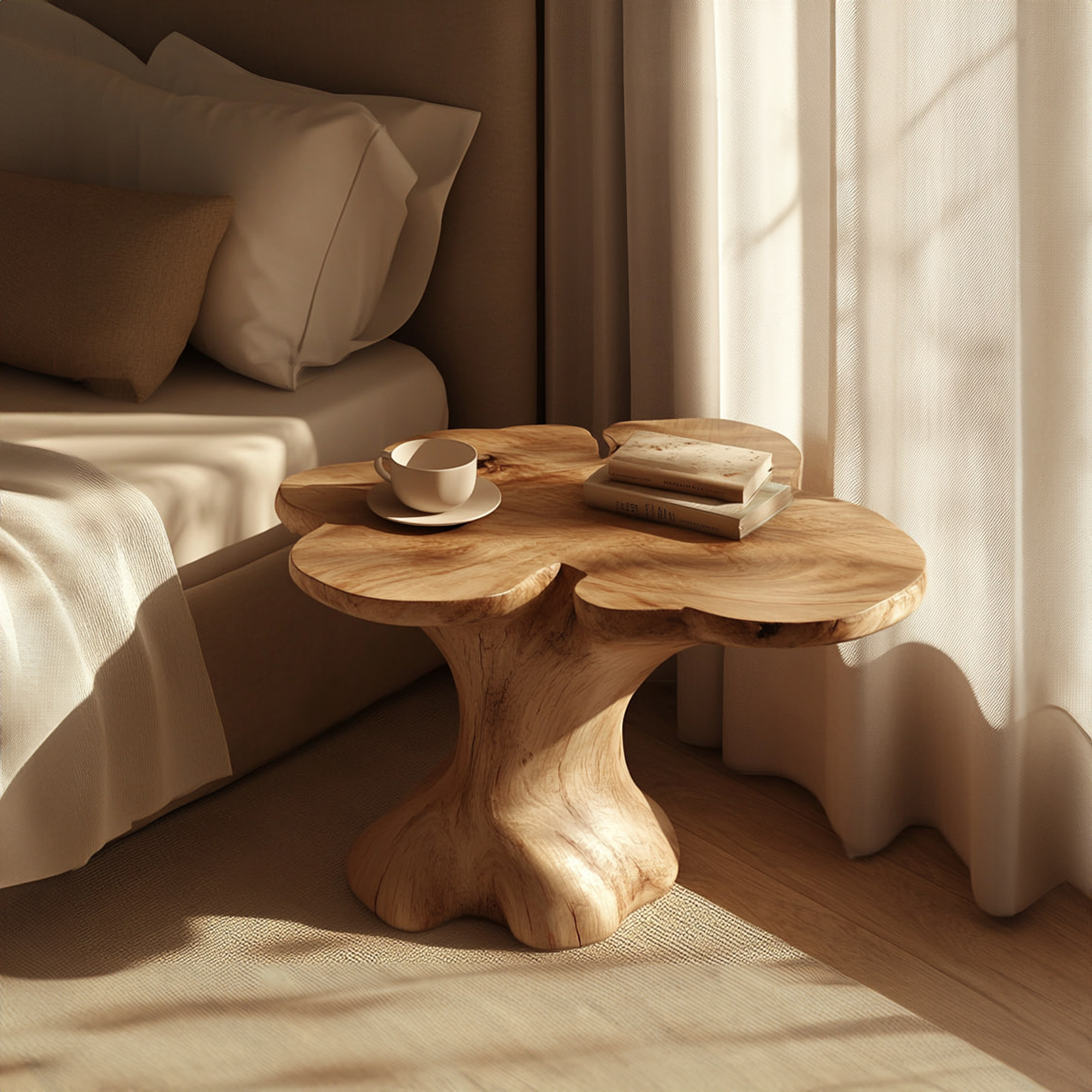 Rustic Organic End Table Bedroom Or Living Room Accent SINLKIBT162