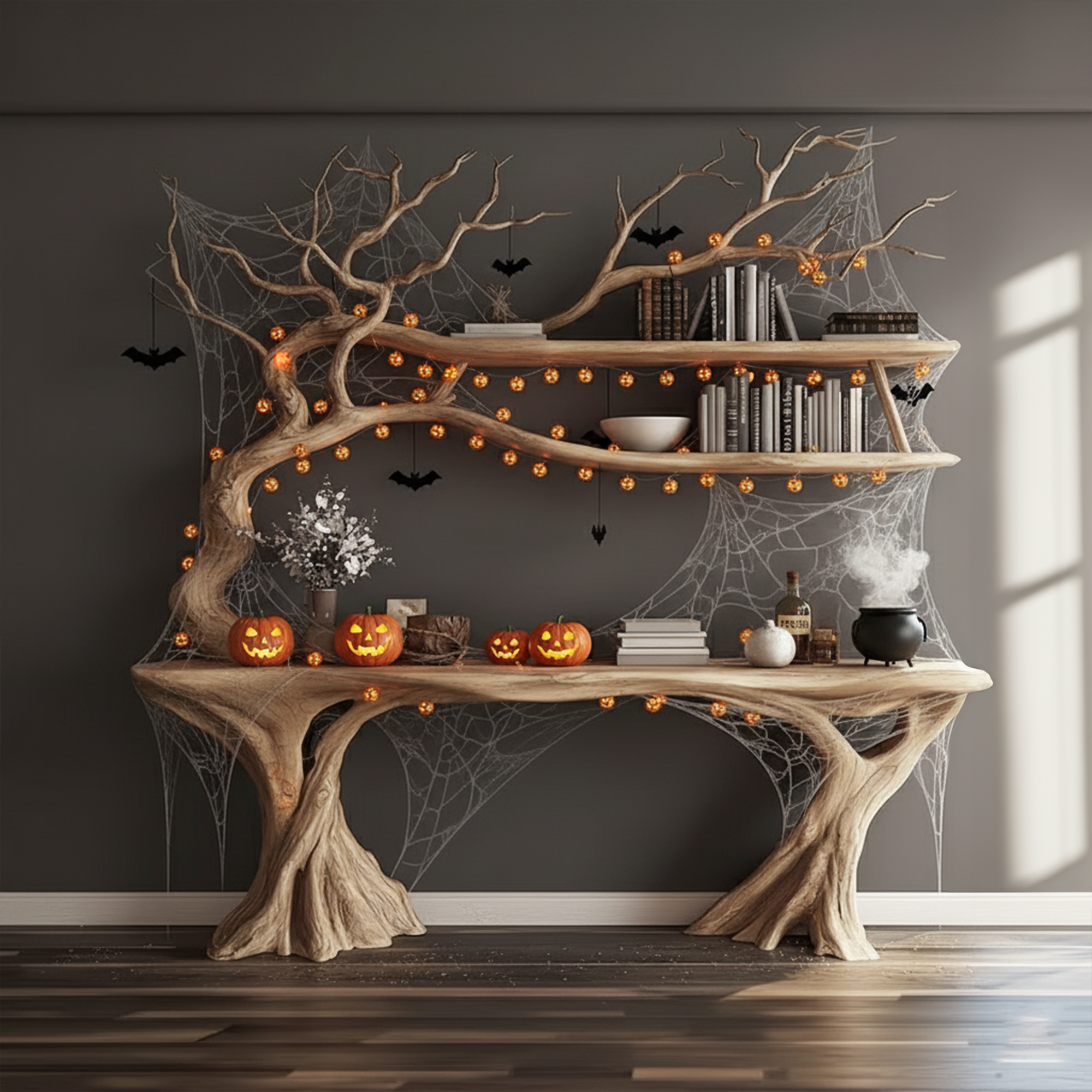 Mid Century Halloween Console Table Living Room SINLKIHW028