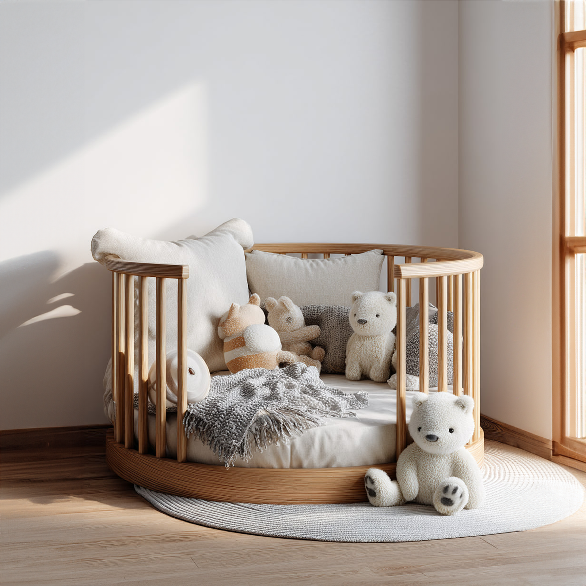 Mid Century Round Daybed Nursery Bedroom SINLKIWB52