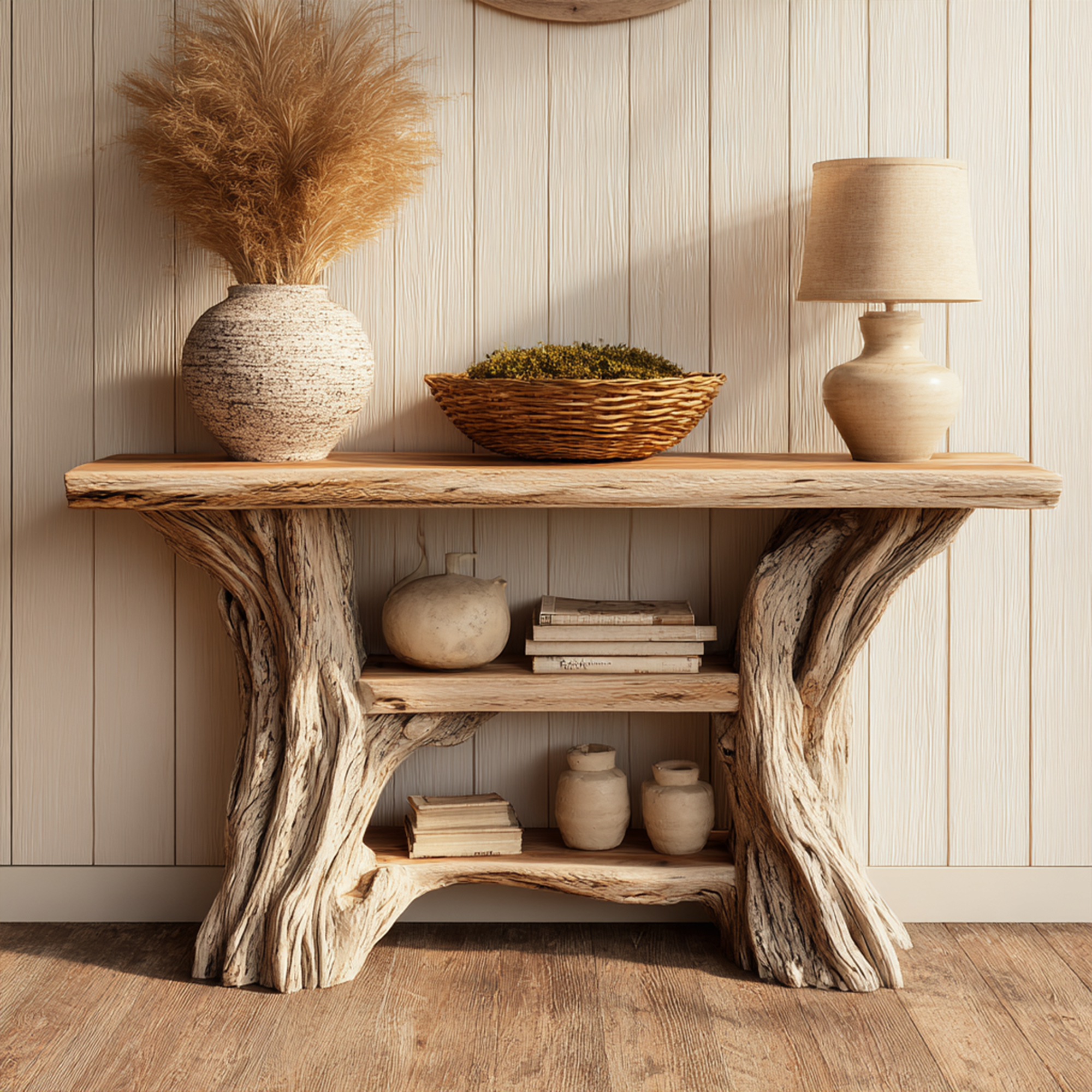 Rustic Branch Console Table Solid Wood Entryway SINLKICS483