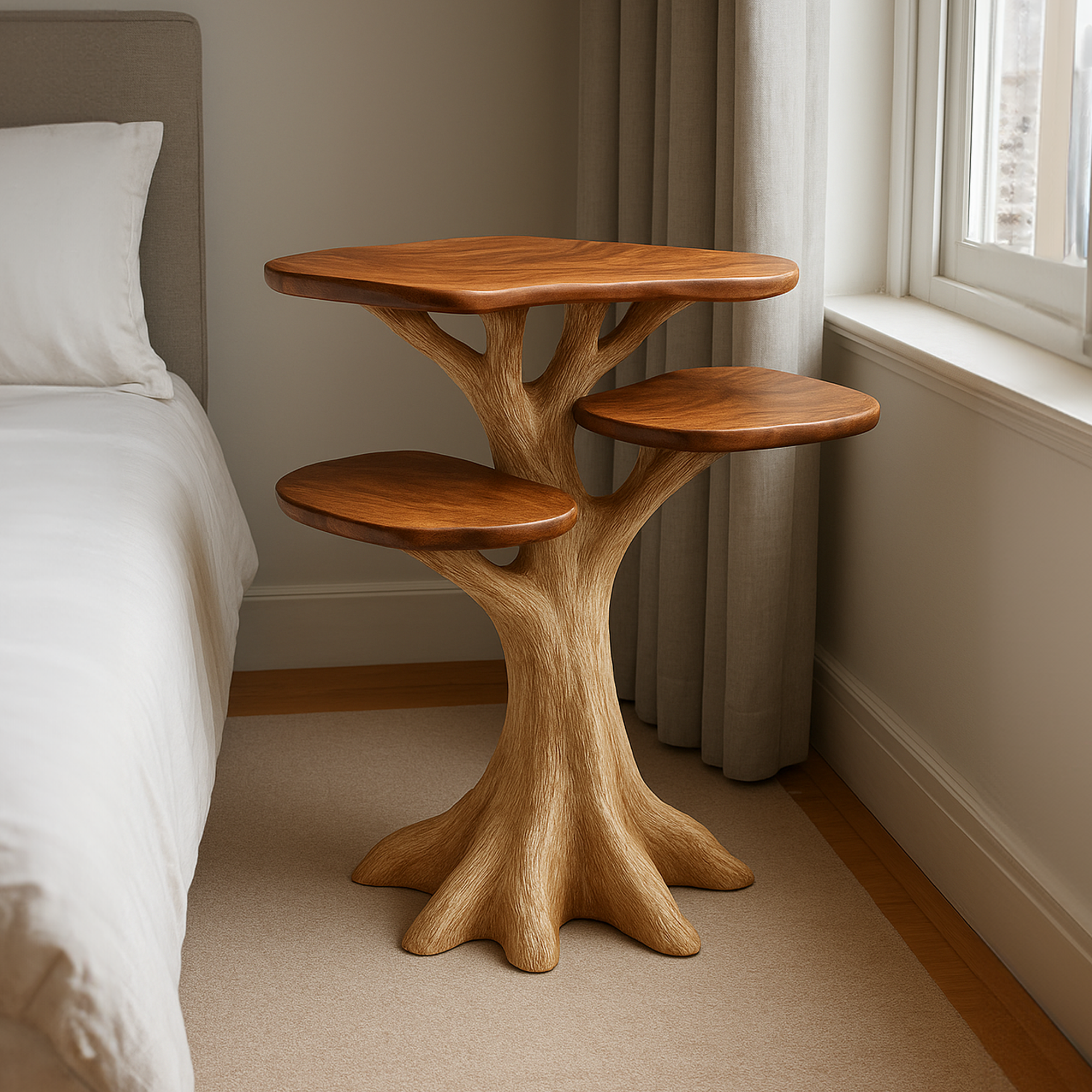 Rustic Tree End Table Bedroom Furniture Accent SINLKIBT136