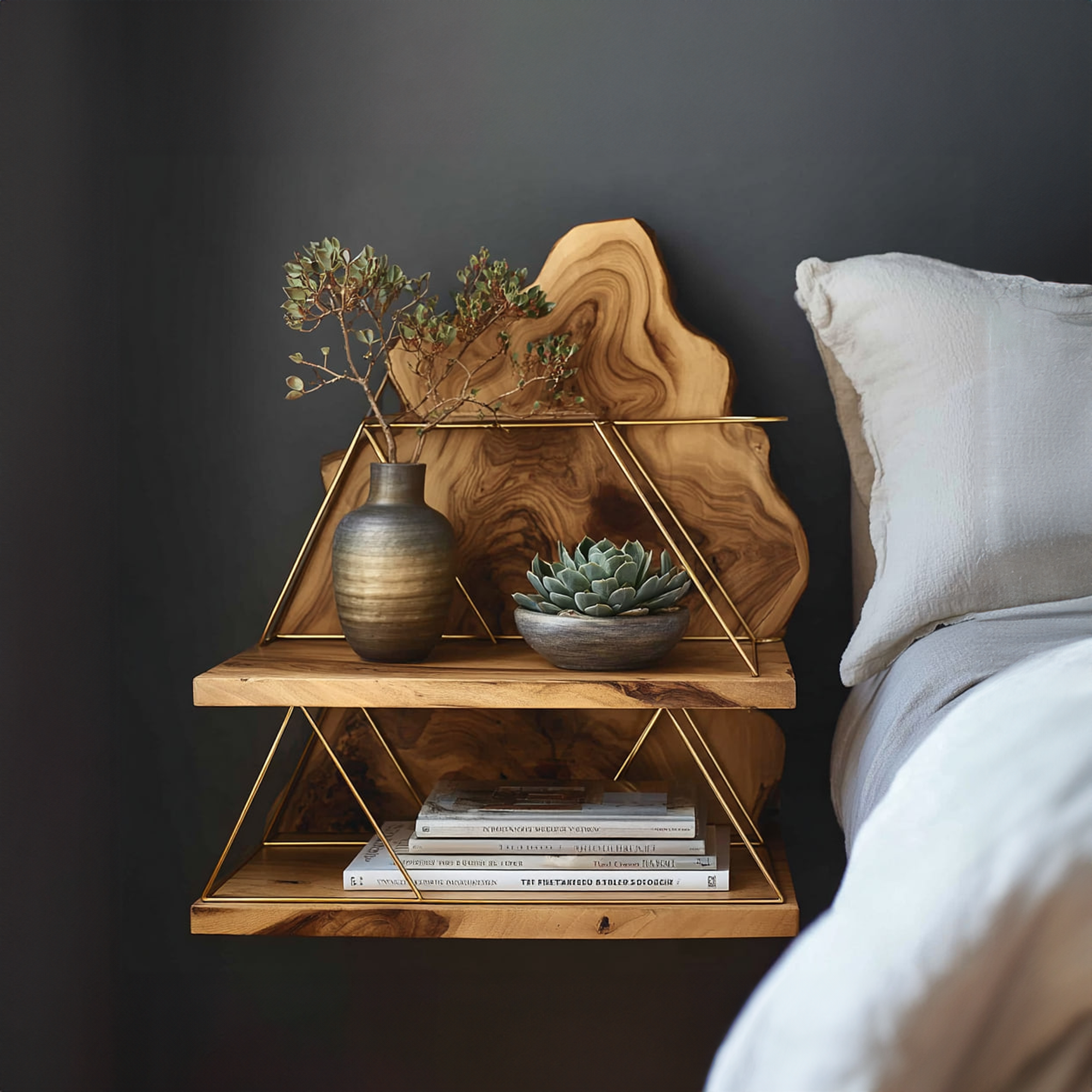 Rustic Floating Bedside Table Bedroom Office SINLKIBT062