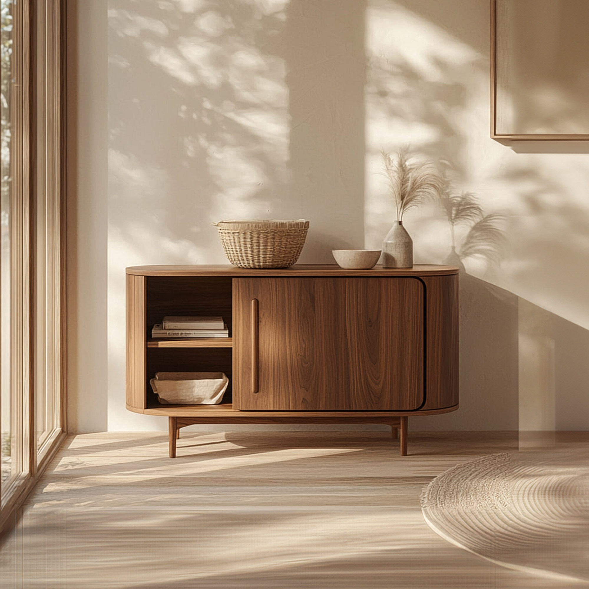 Mid Century Wooden Side Cabinet Dining Room Or Living Room SINLKISC250