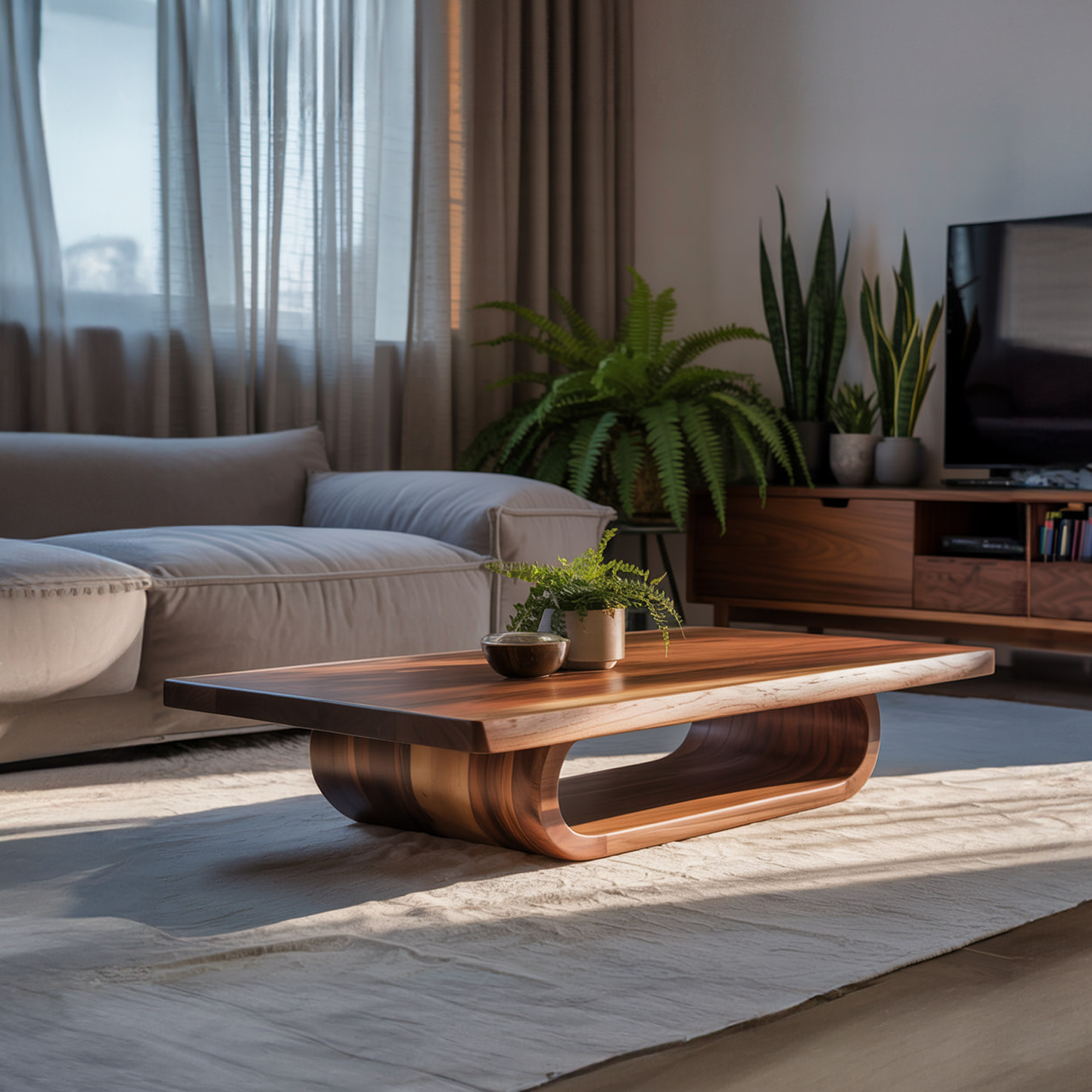 Mid Century Wave Coffee Table Sitting Room SINLKICF249