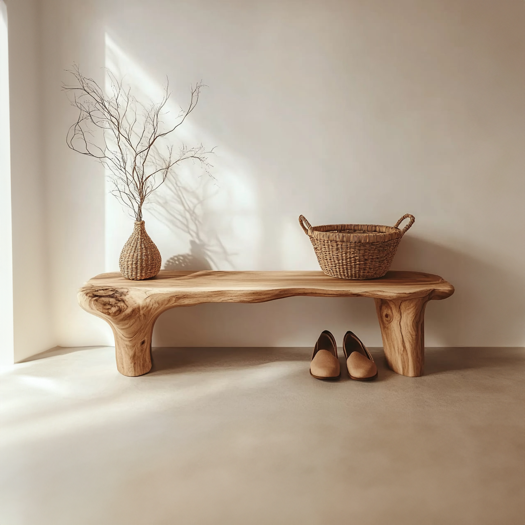 Rustic Wooden Bench Entryway Hallway Bedroom SINLKIRS039
