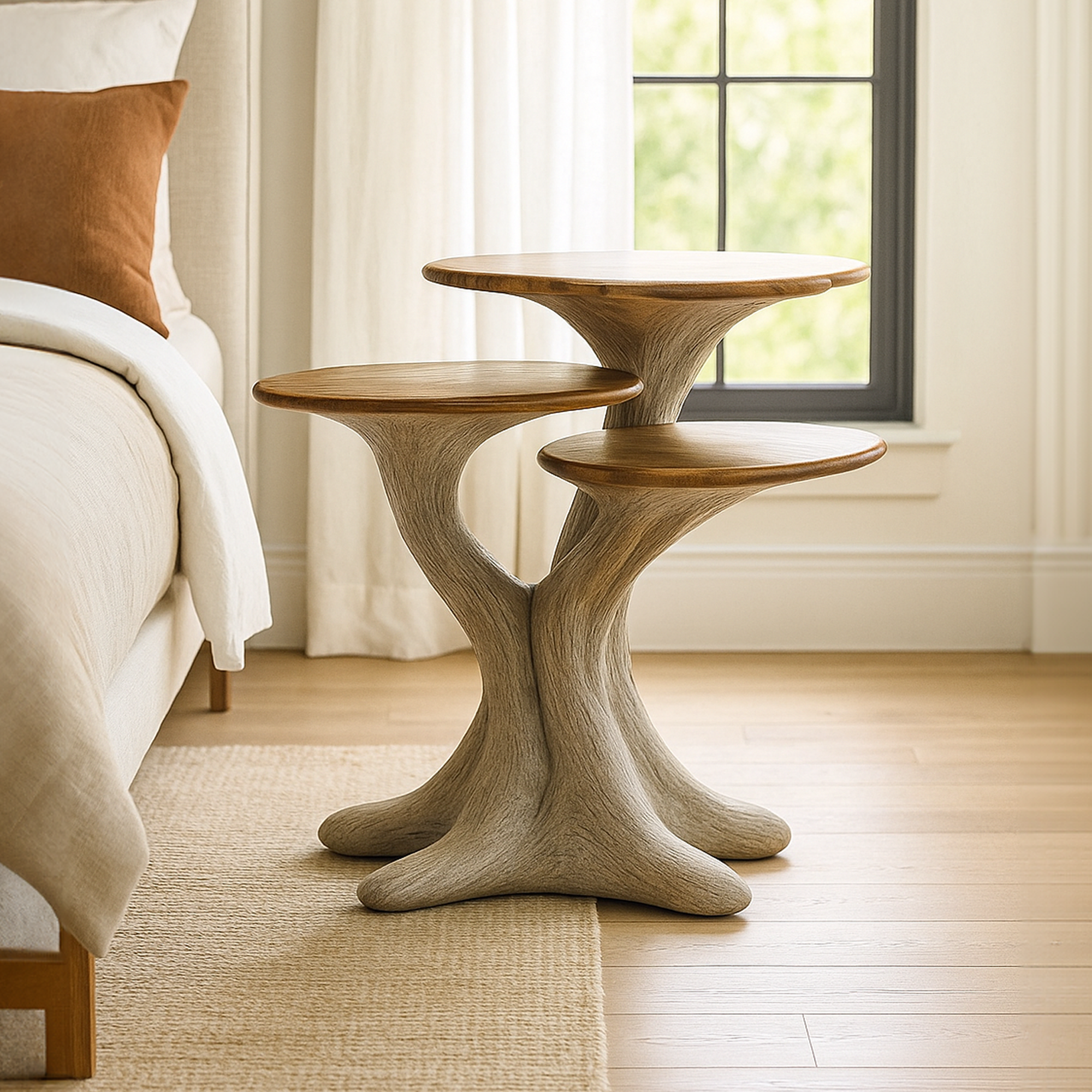 Rustic Tree End Table Living Room SINLKIBT143