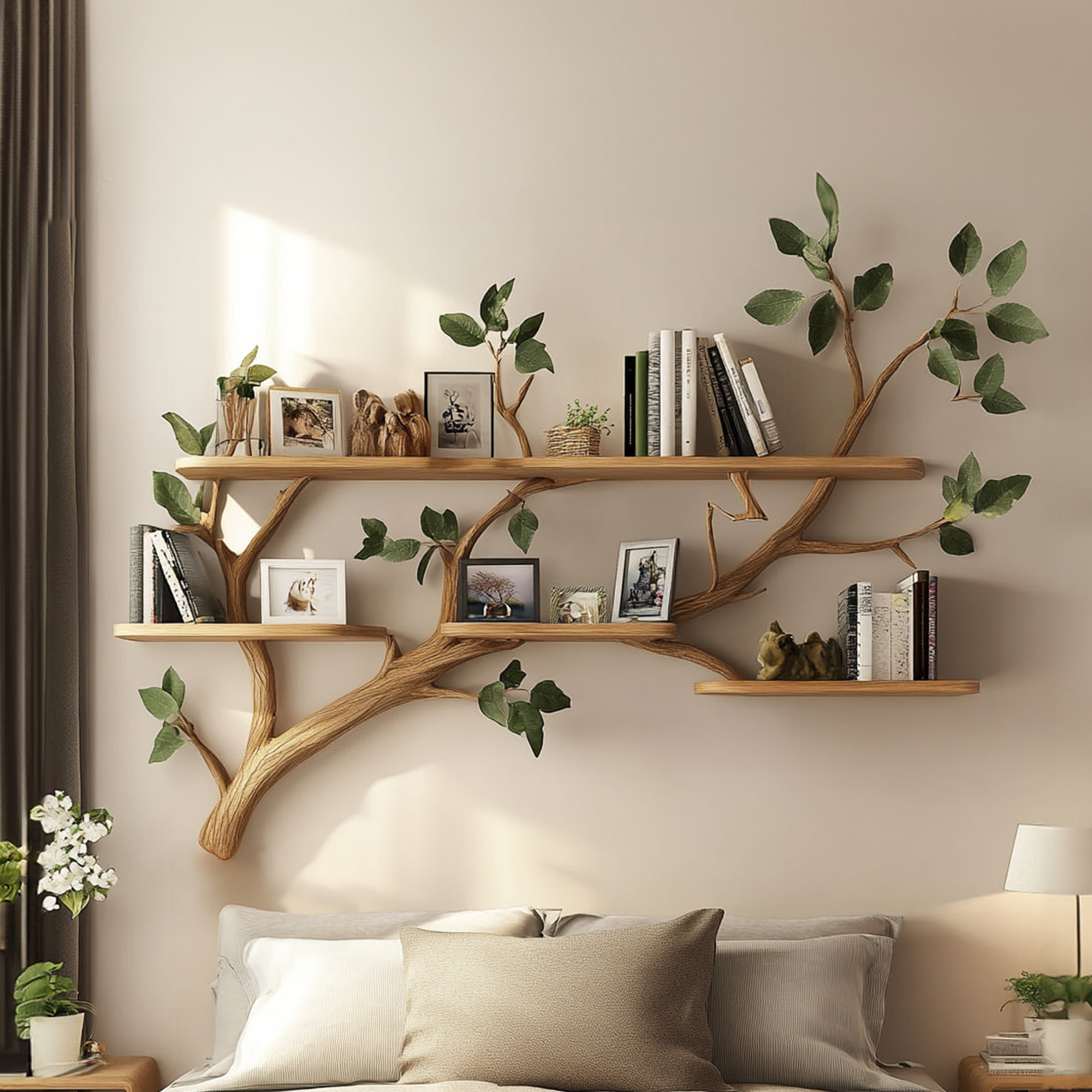 Rustic Organic Tree Branch Shelf Living Dining Room SINLKITBS058