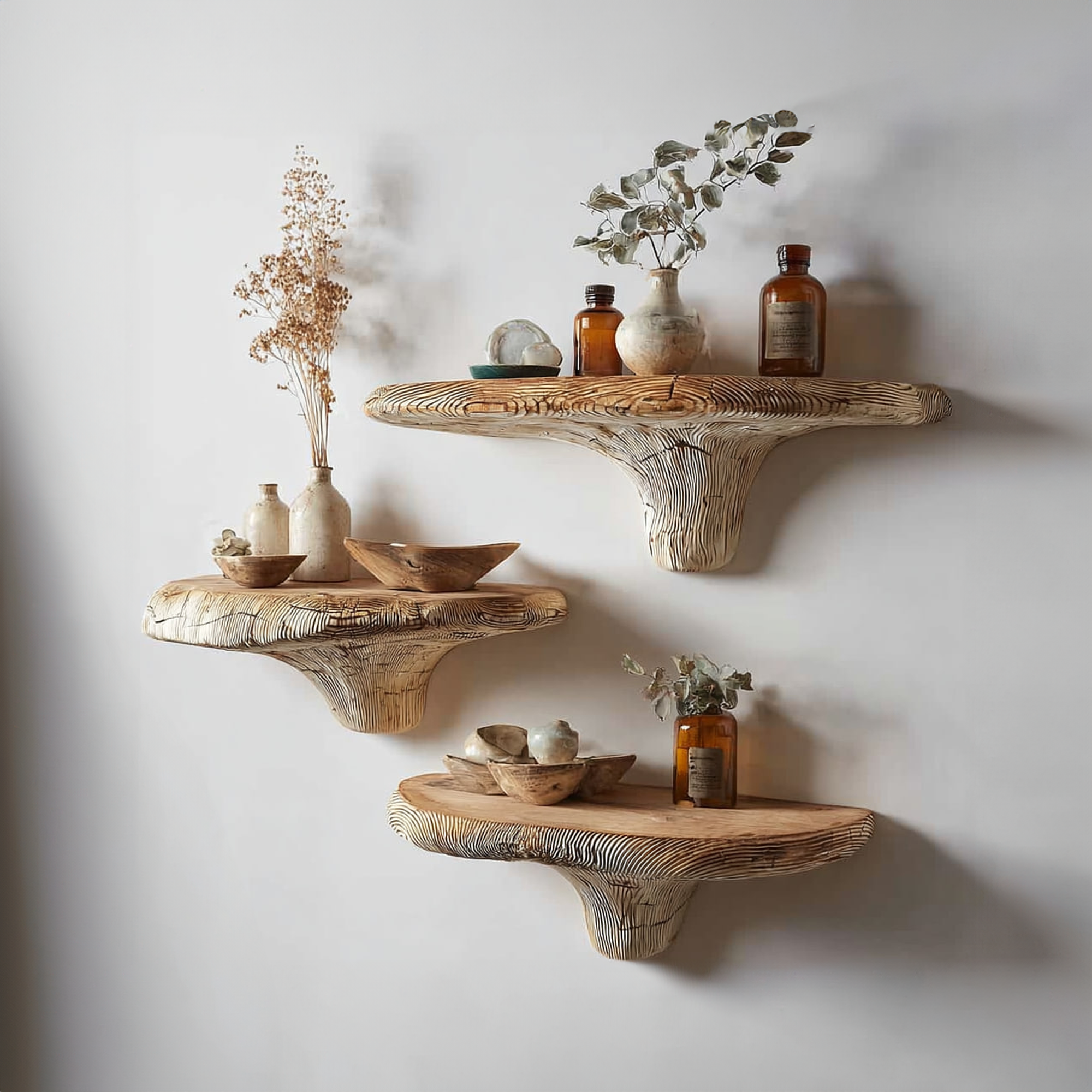 Rustic Mushroom Floating Shelf Kitchen SINLKIFL138