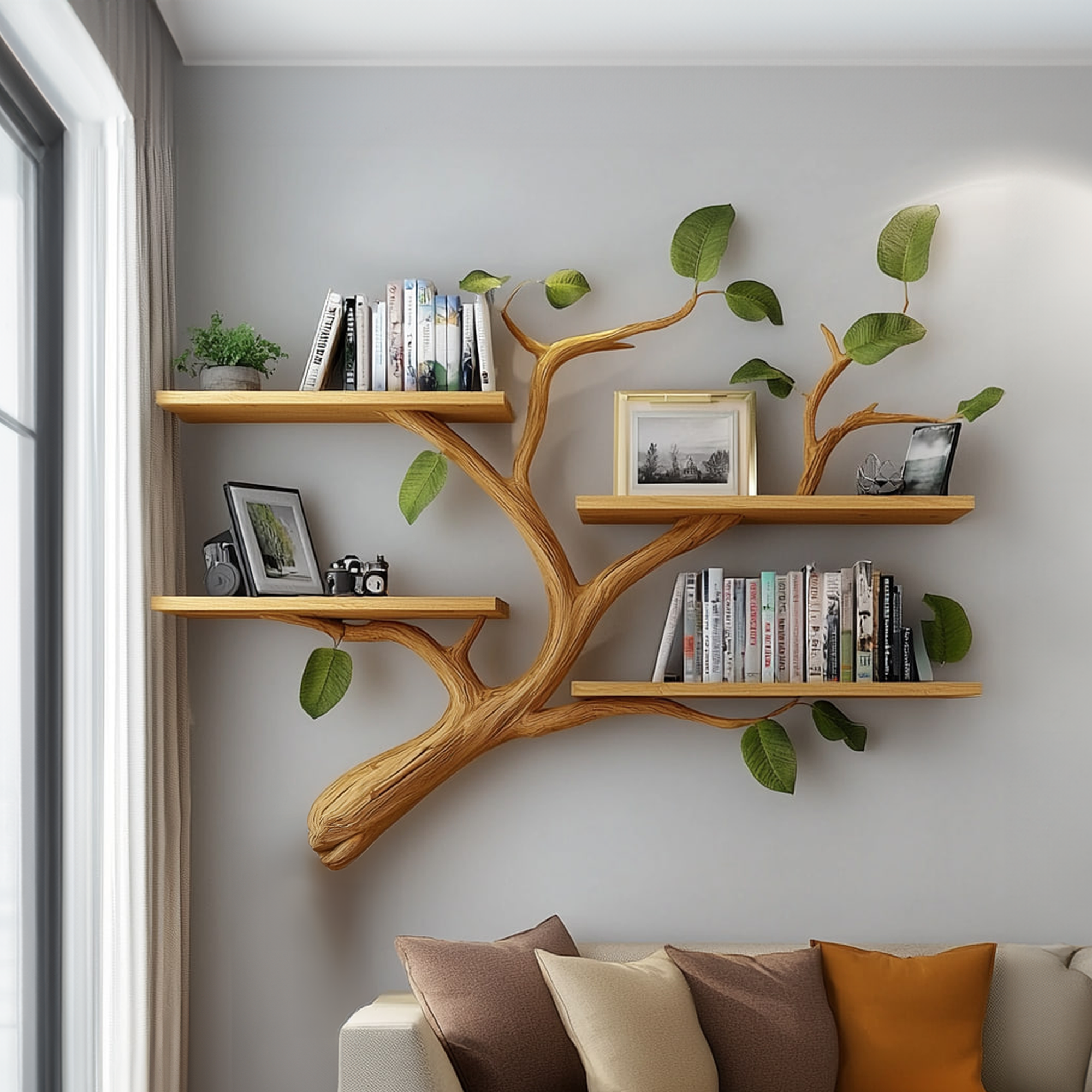 Mid Century Tree Branch Wall Display Shelf SINLKITBS042