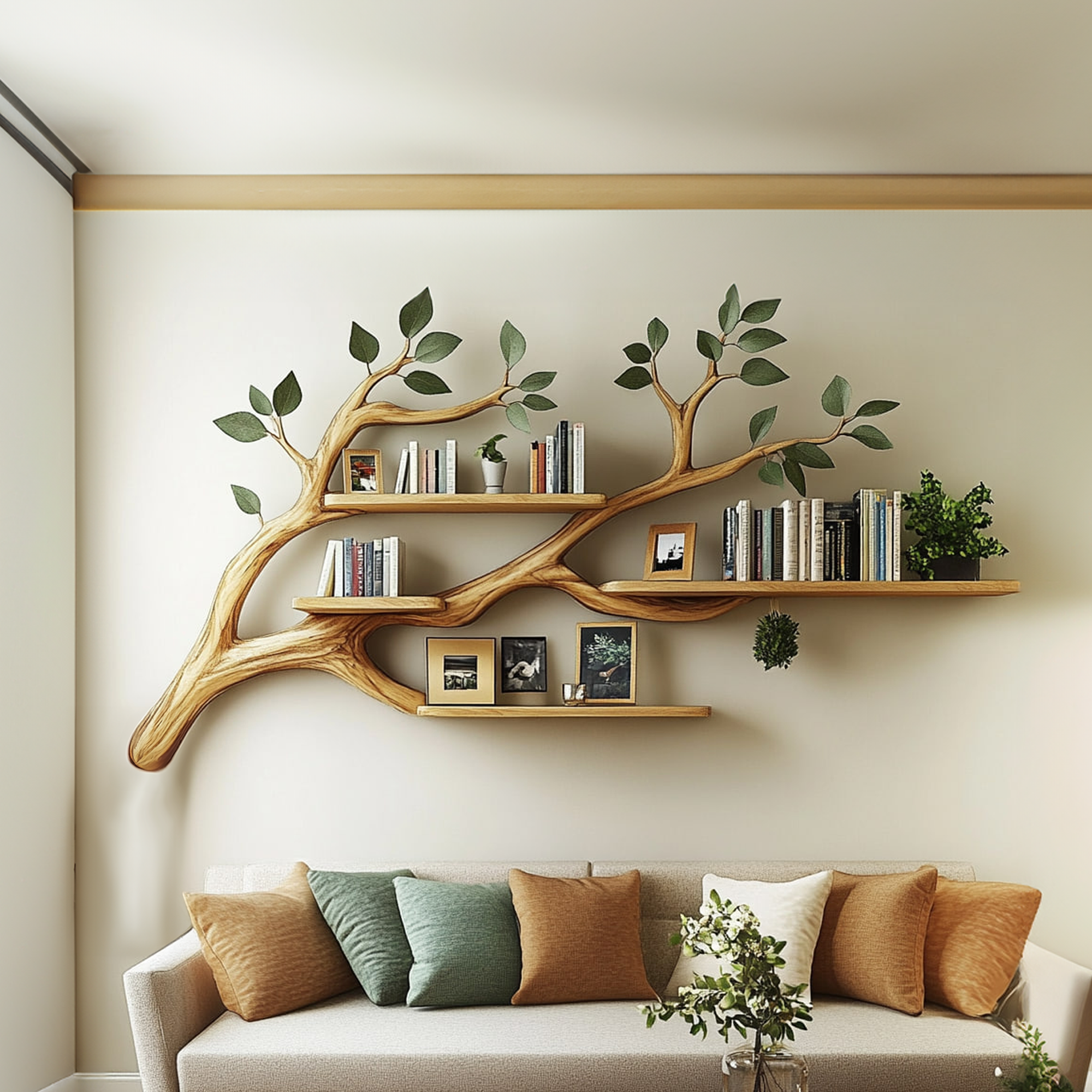 Rustic Sculptural Tree Branch Shelf Living Entryway SINLKITBS044