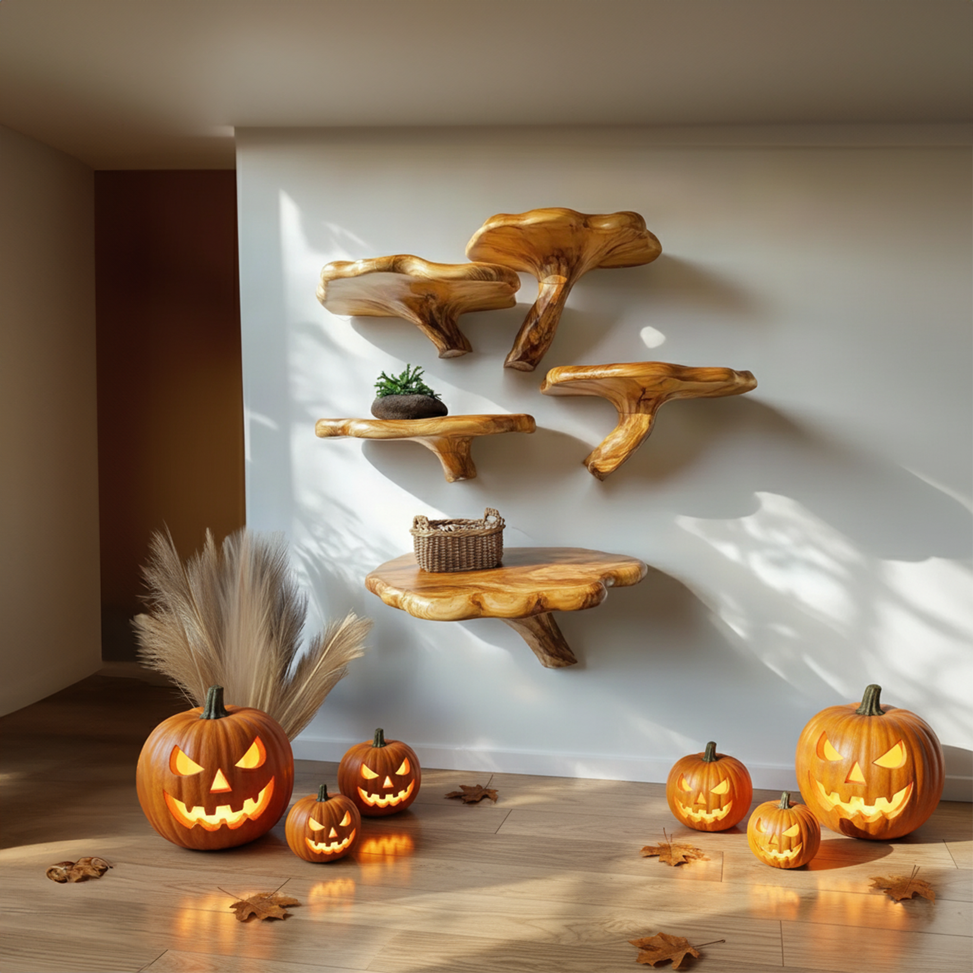 Mid Century Modern Halloween Floating Shelf Wall Decoration SINLKIHW042