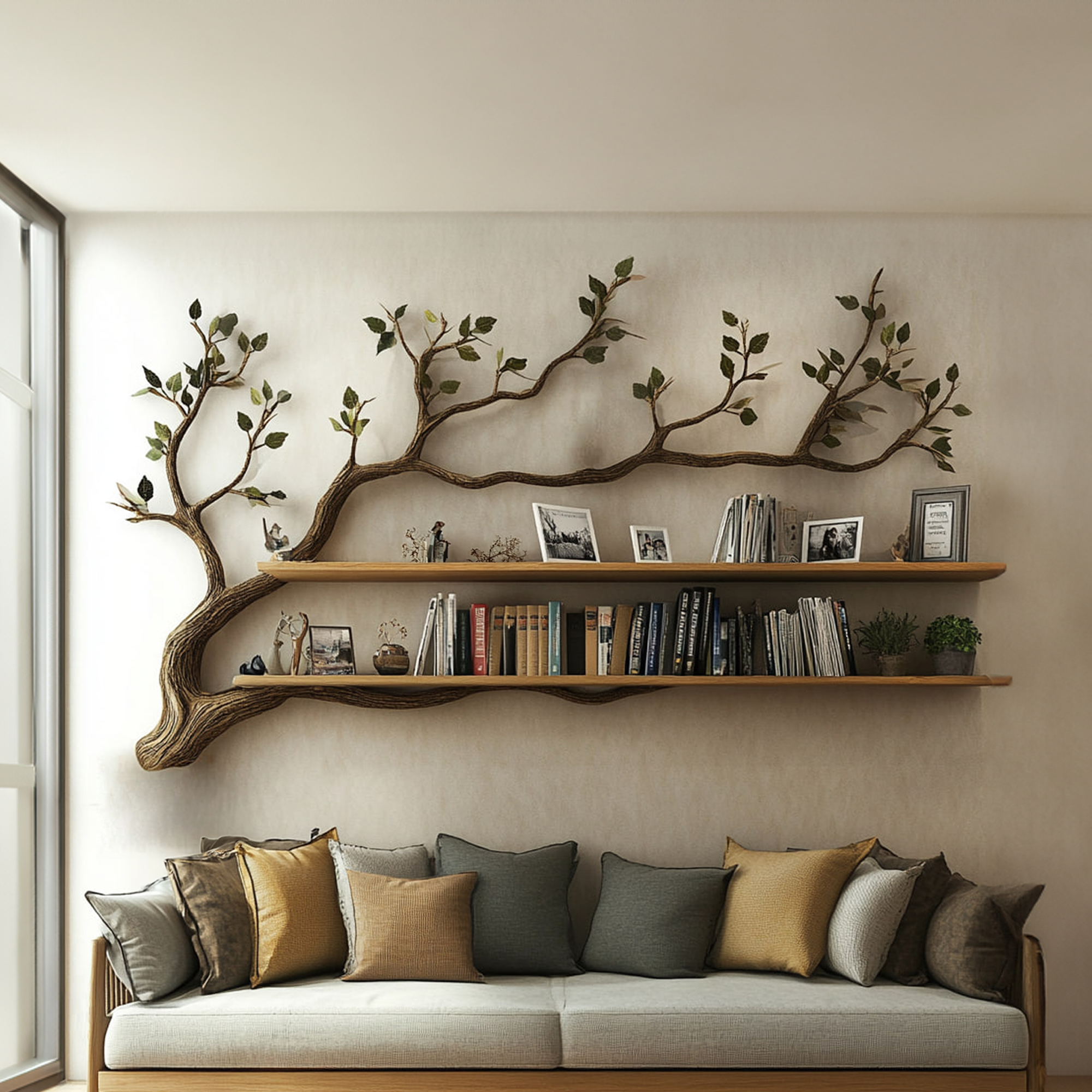 Rustic Tree Inspired Wall Shelf Minimalist Home SINLKITBS043