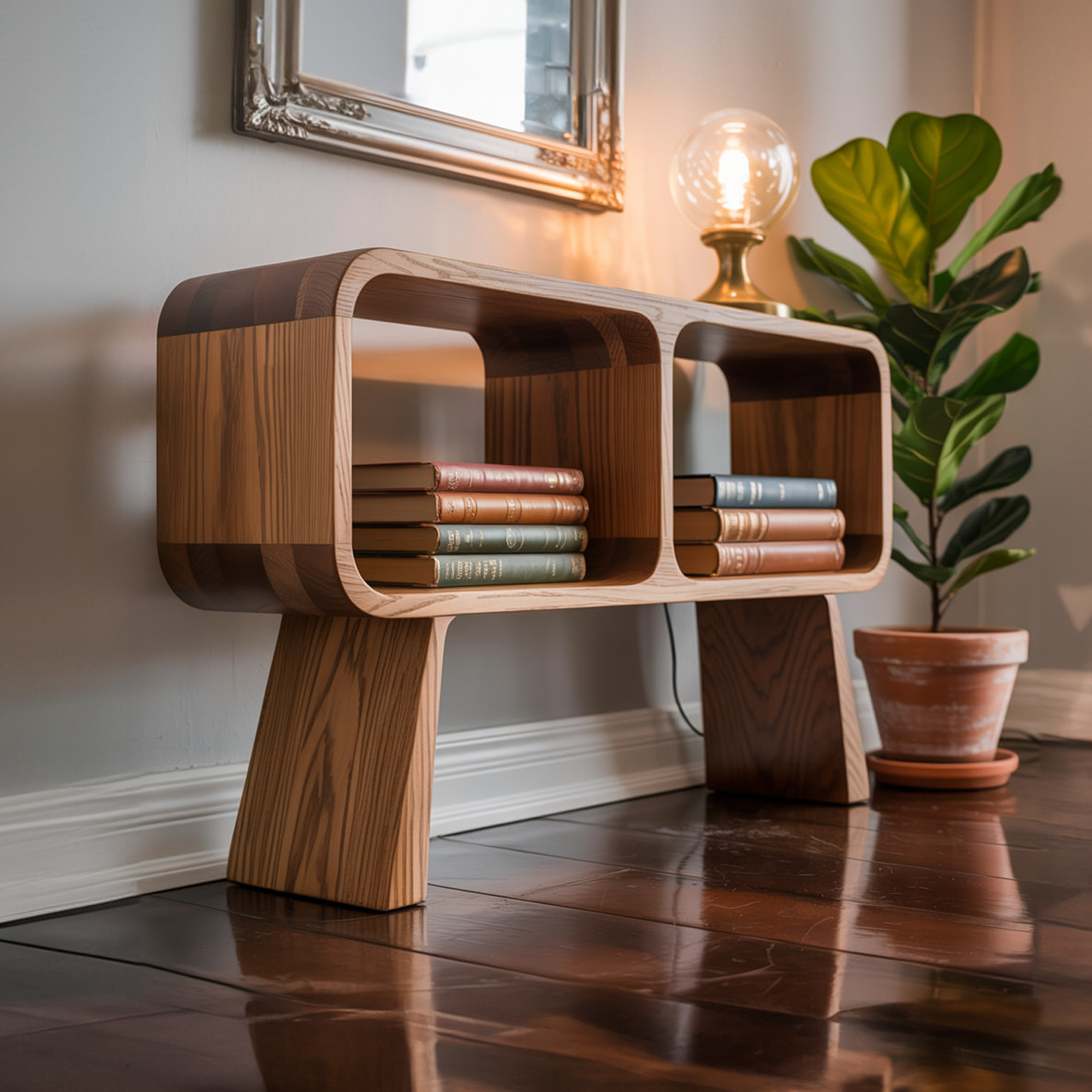 Mid Century Minimal Console Living Room And Study Room SINLKISC279