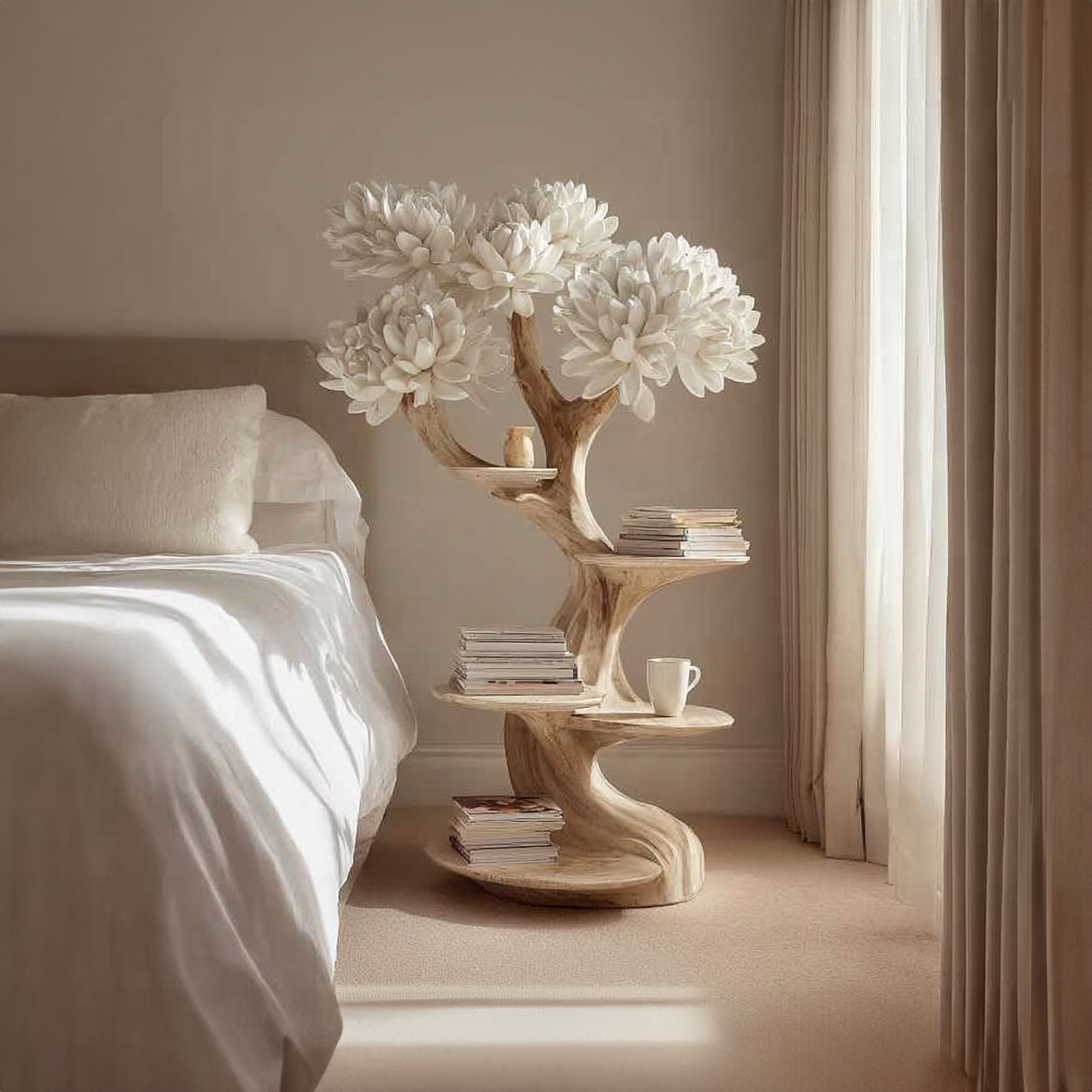 Rustic Tree Nightstand Bedroom Guest Room SINLKIBT065