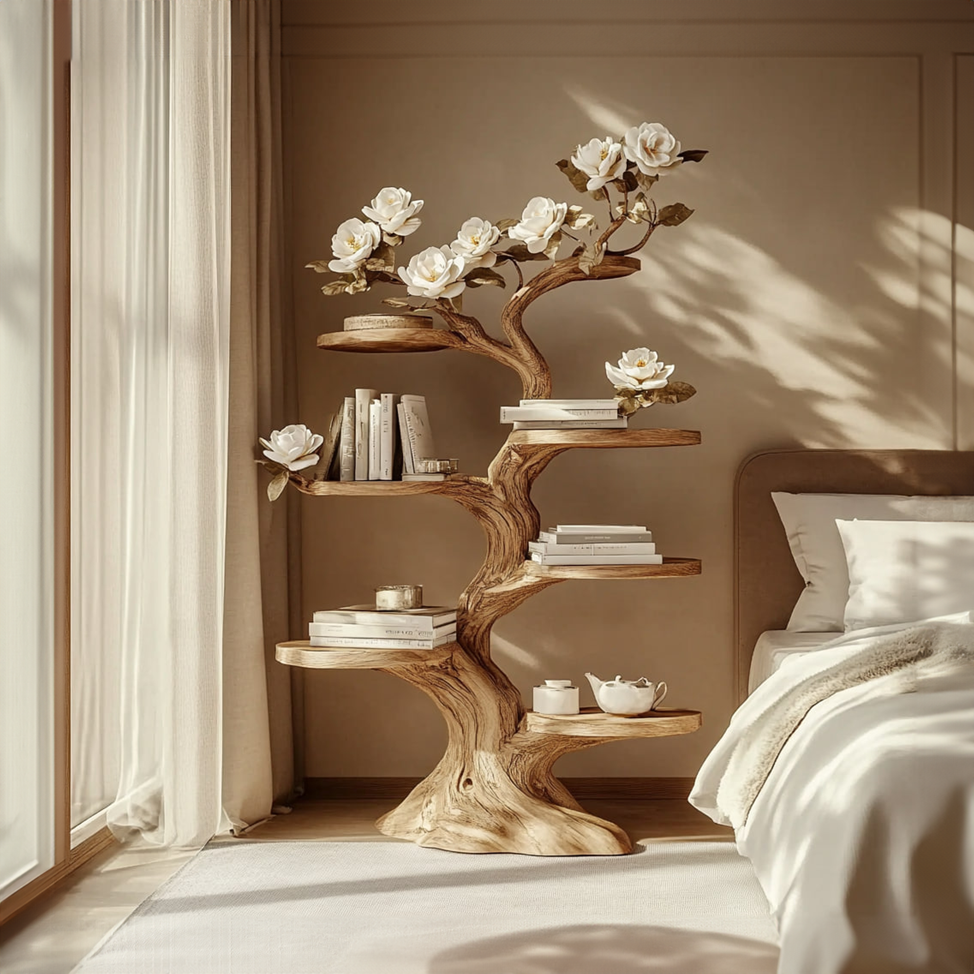 Rustic Wooden Bedside Table Bedroom Living Room Entryway SINLKIBT158