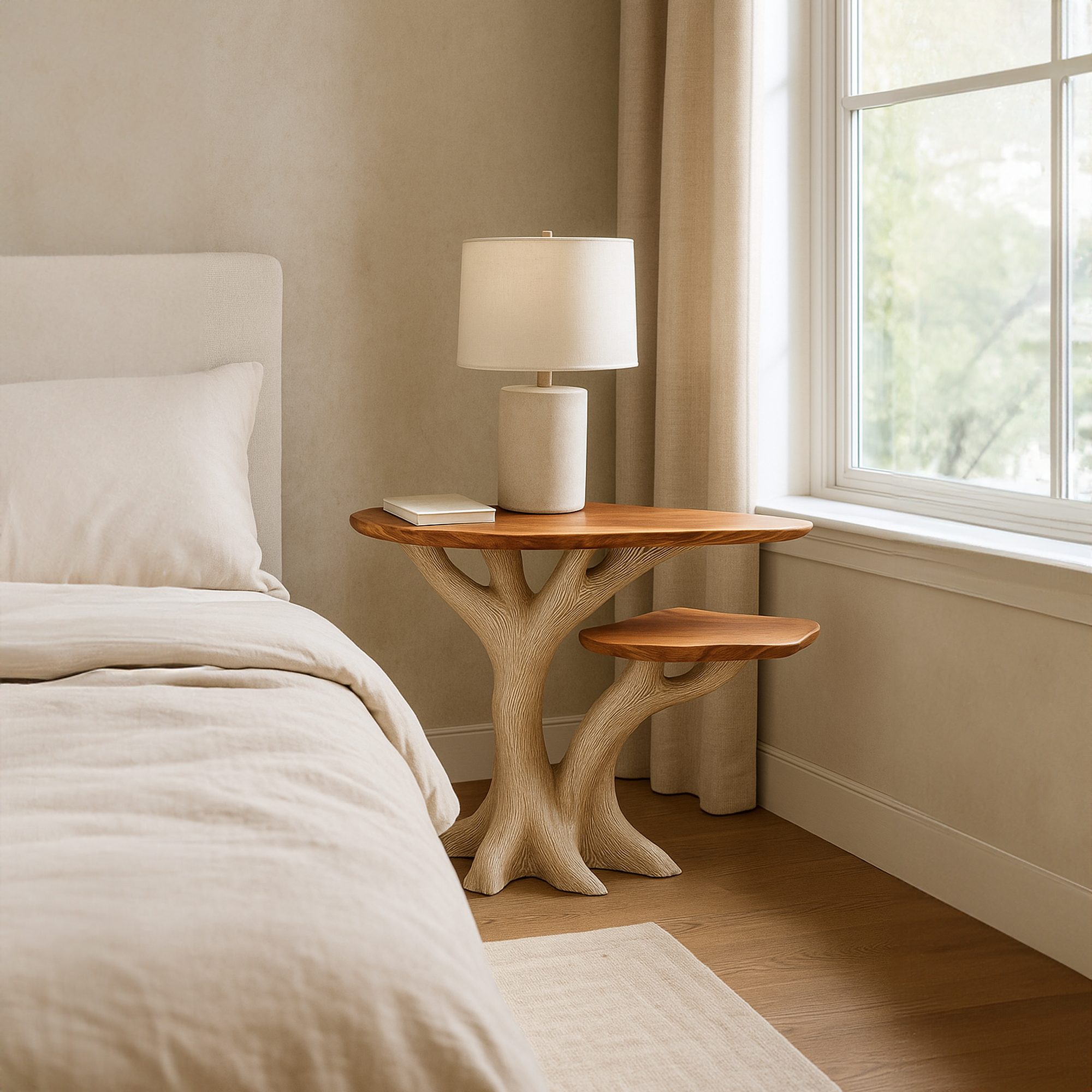 Rustic Organic Shaped Bedside Table Bedroom Furniture SINLKIBT138