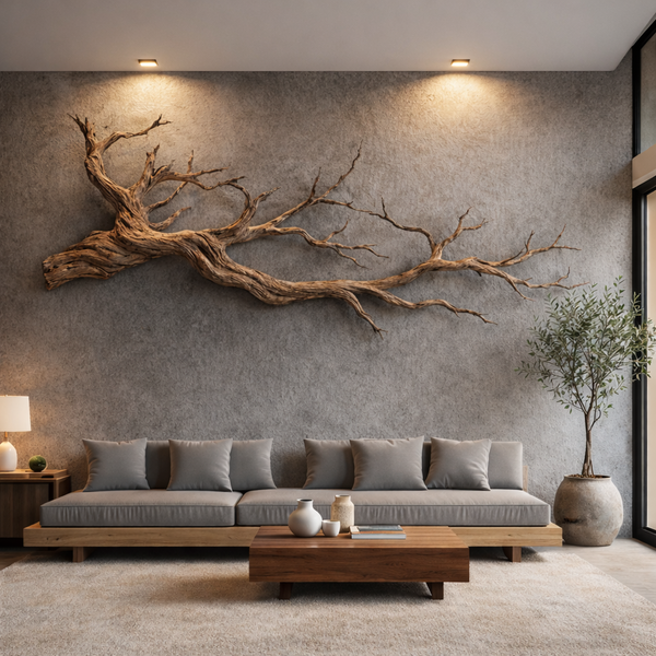 Abstract Tree Limb Solid Wood Wall Art Artistic Interior Accent SINLKI