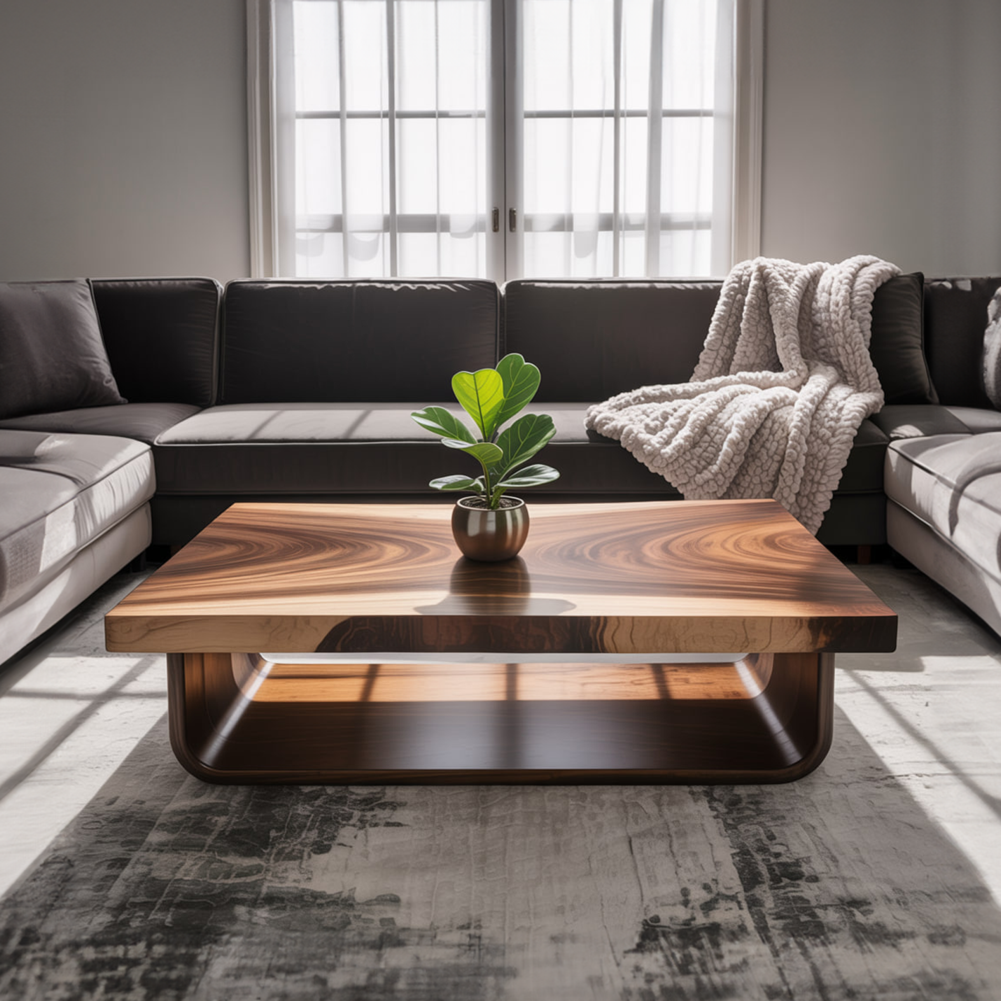 Mid Century Flow Form Coffee Table Living Room SINLKICF250