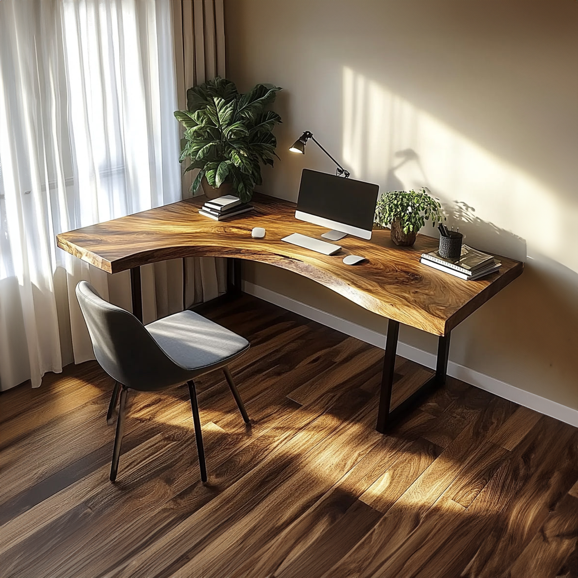 Rustic Organic Office Desk Bedroom And Studio Room SINLKIDK035