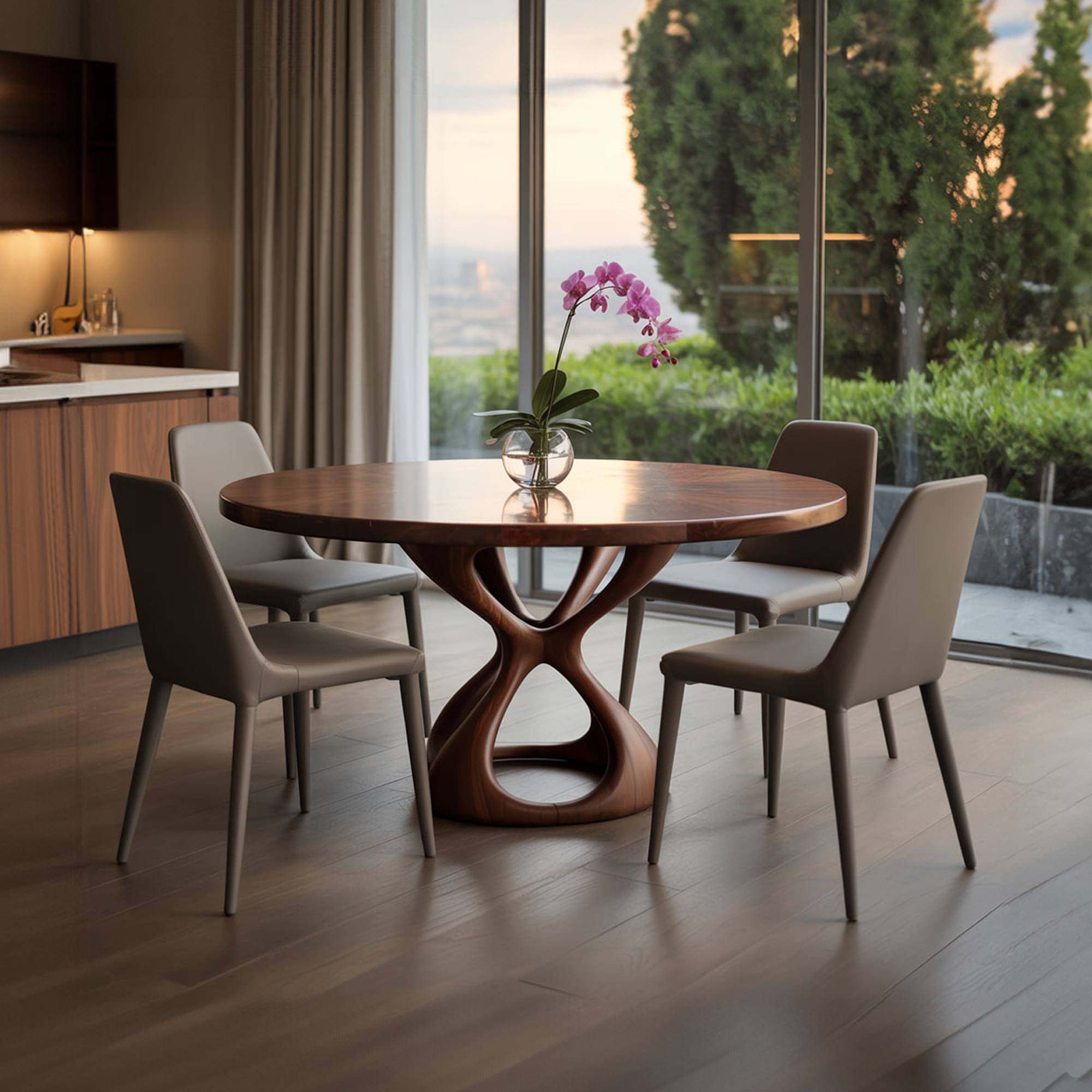 Modern Dining Table Sculptural Form Kitchen SINLKIDT126