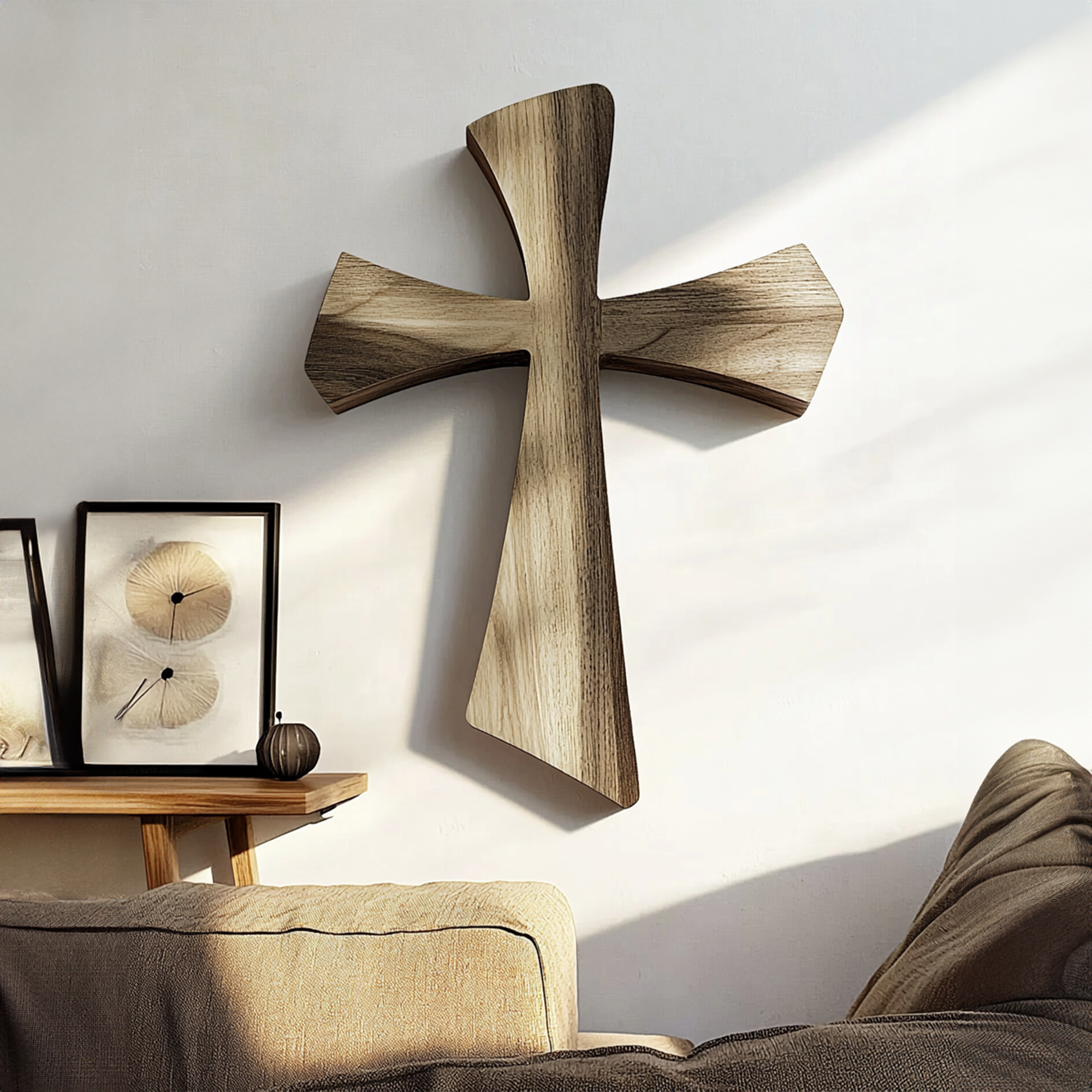 Rustic Faith Wall Cross Living Room And Study Room SINLKIWD010