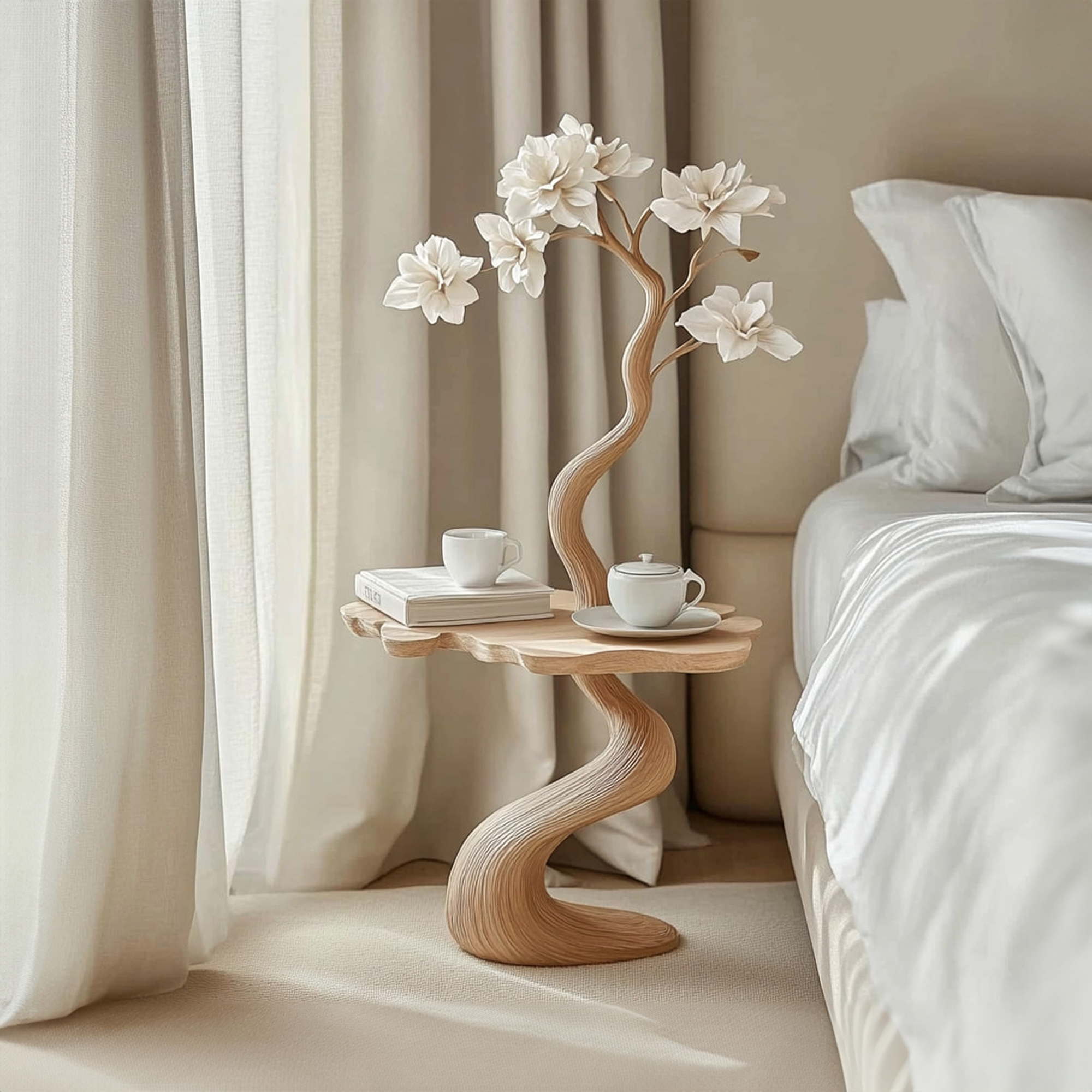 Rustic Tree Side Table Bedroom Or Living Room SINLKIBT154