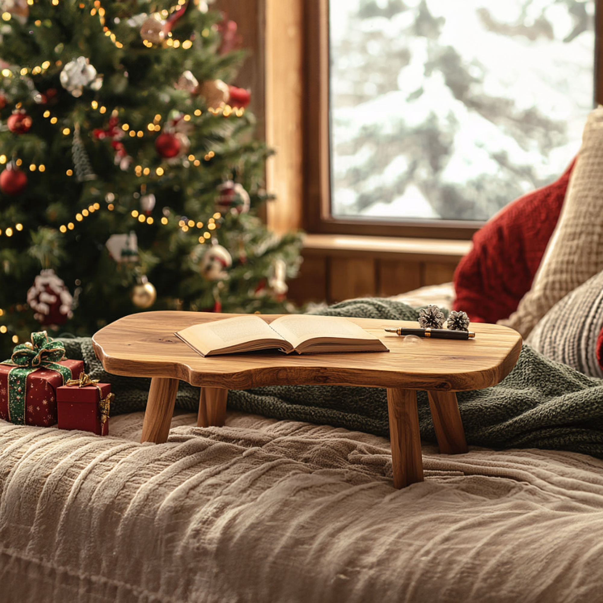 Mid Century Rustic Table Christmas Holiday Rustic Bedroom Decor SINLKIDK068