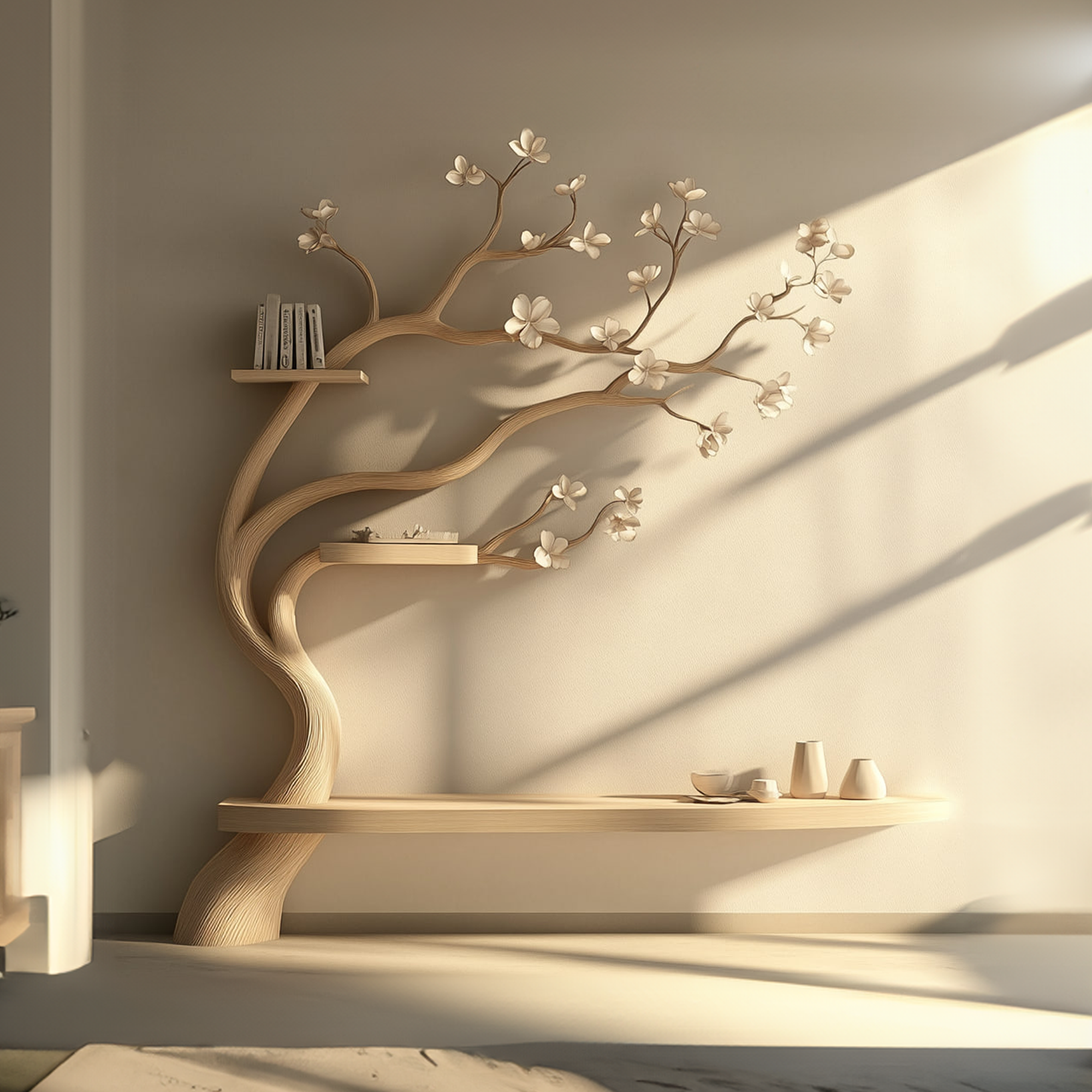 Rustic Organic Tree Branch Display Shelf Living Room Or Entryway SINLKITB506