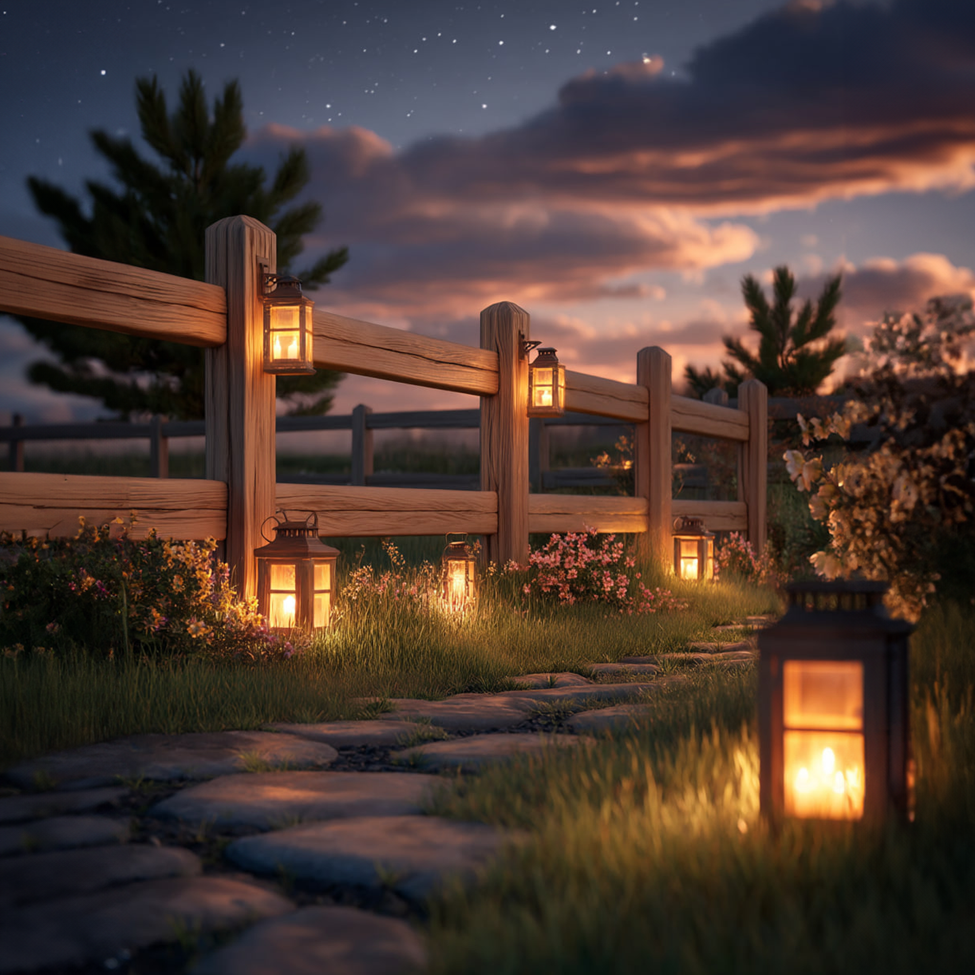 Rustic Farmhouse Fence For Garden And Outdoor Path SINLKIWF001