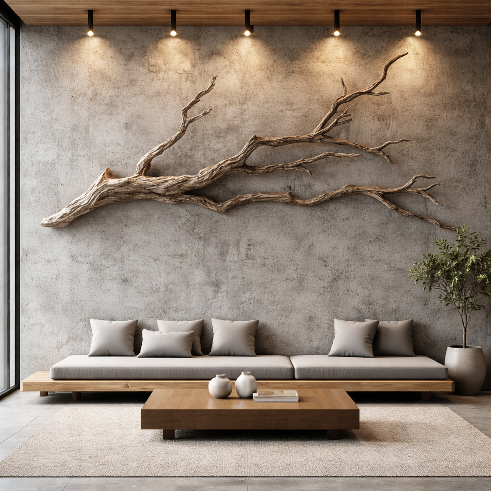 Flowing Organic Wood Branch Wall Sculpture Contemporary Decor SINLKIWD030