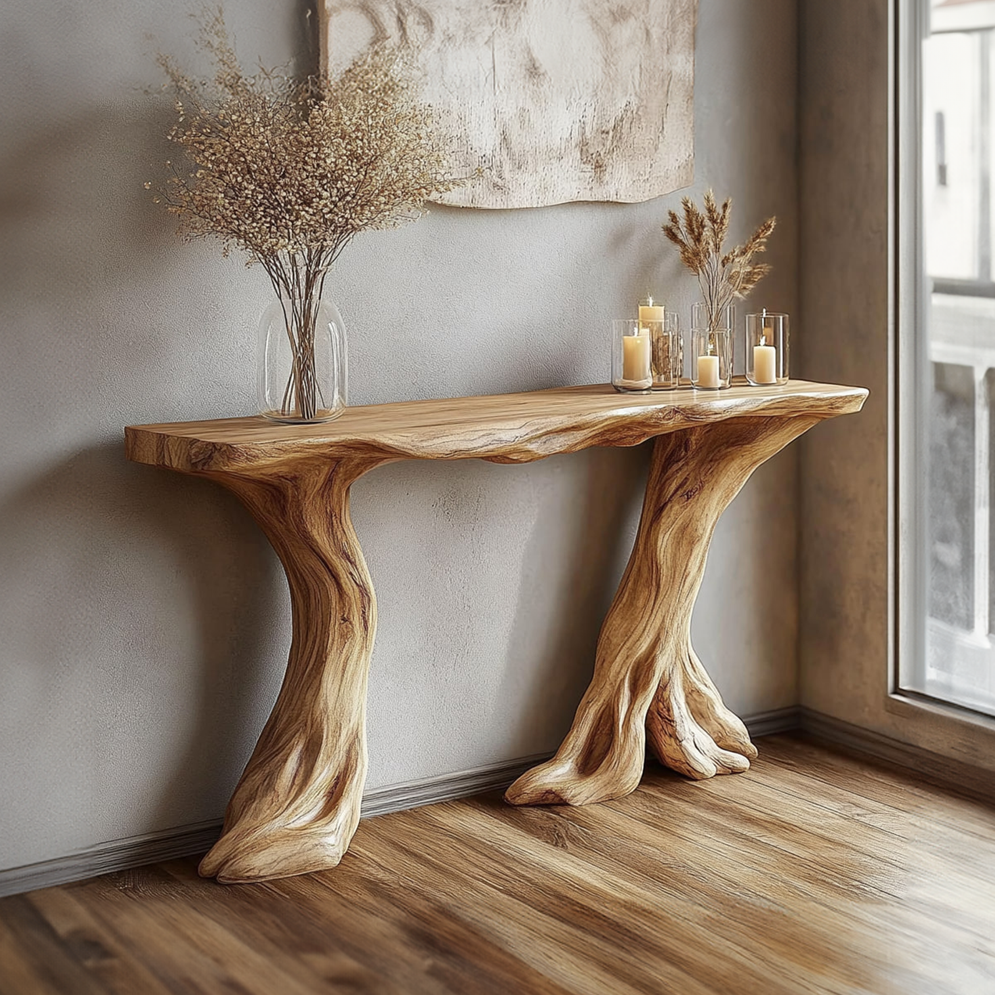 Organic Tree Root Console Table For Entryway And Living Room SINLKICS352
