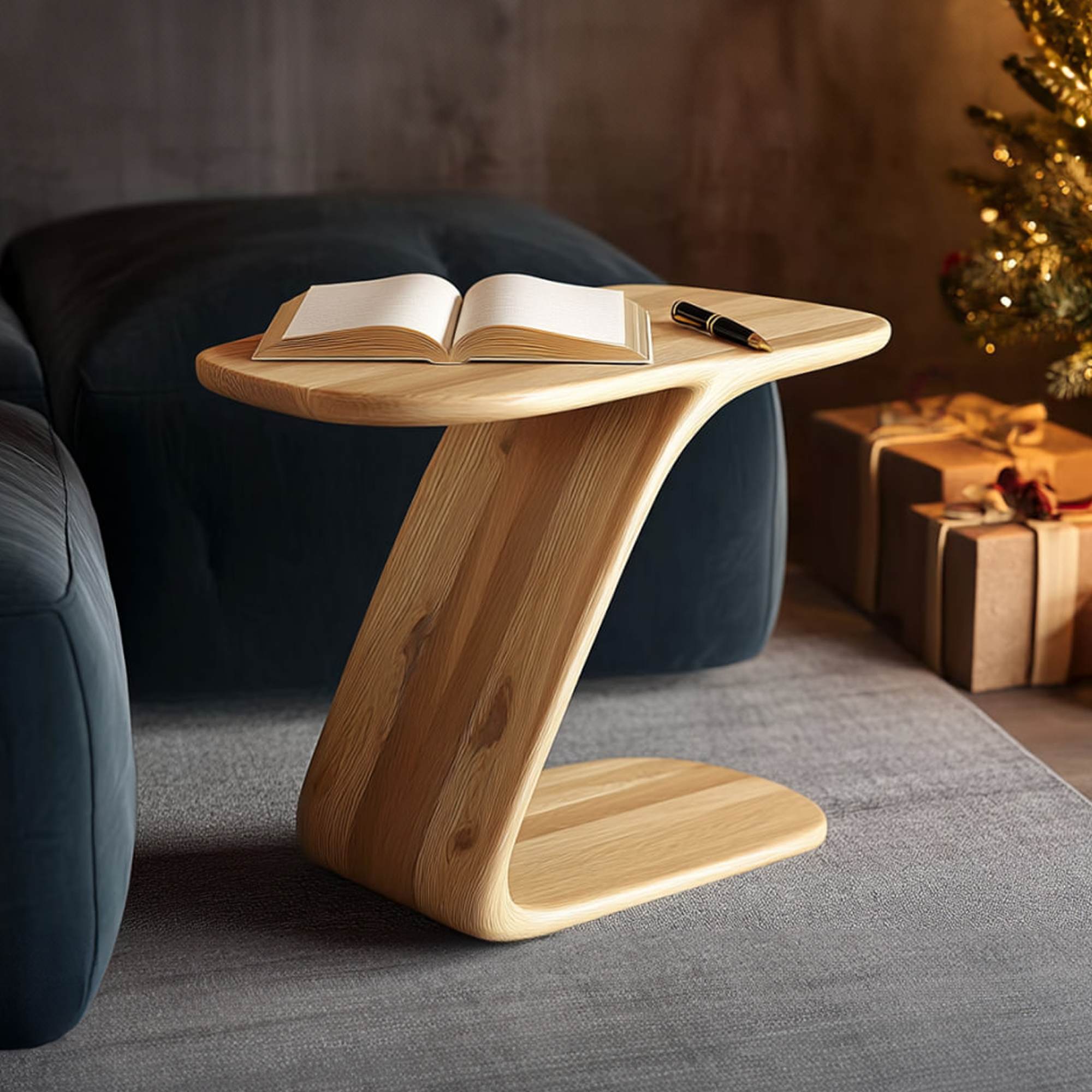 Organic Modern Accent Side Table For Living Room SINLKIBT192