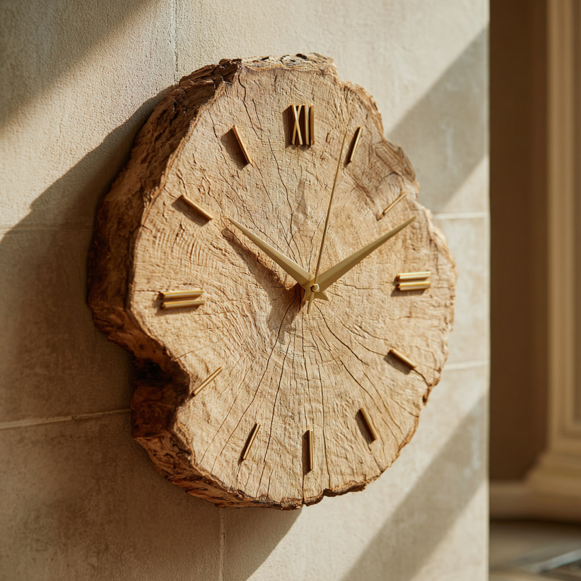 Rustic Organic Wood Wall Clock Hallway Or Living Room SINLKICK011