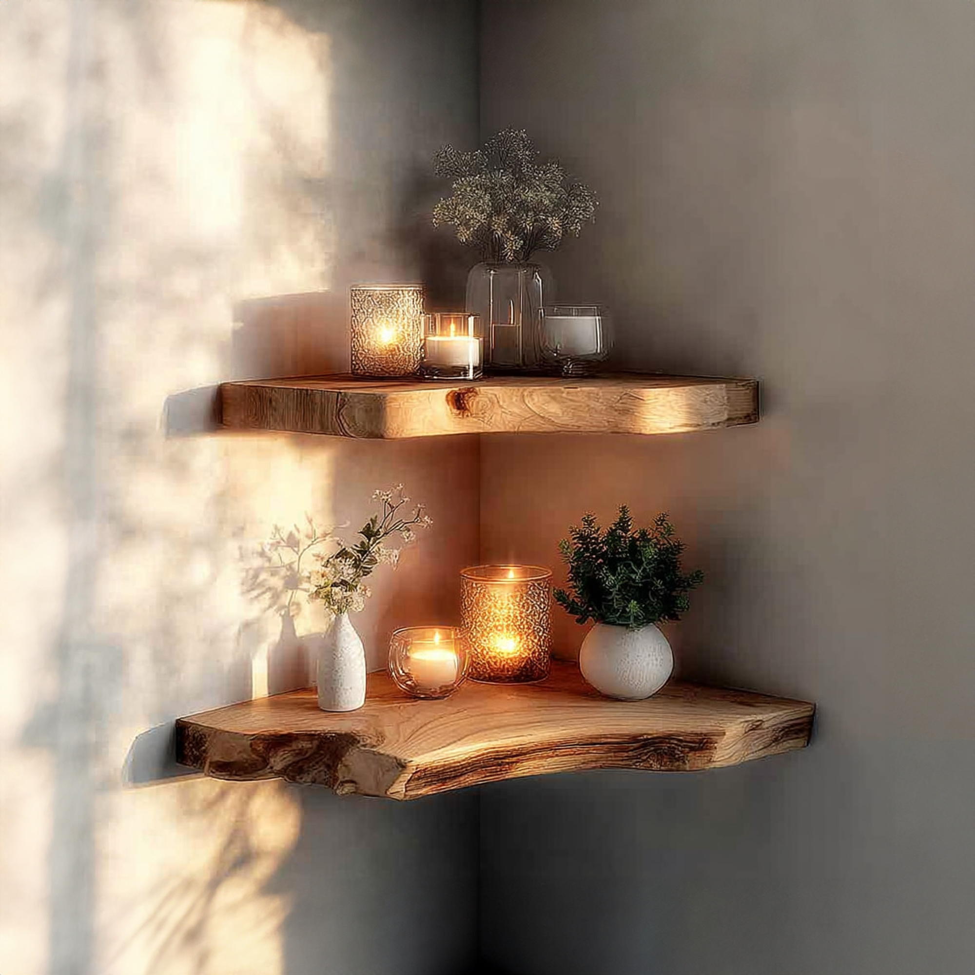 Rustic Corner Wall Shelf Bathroom SINLKIFL157
