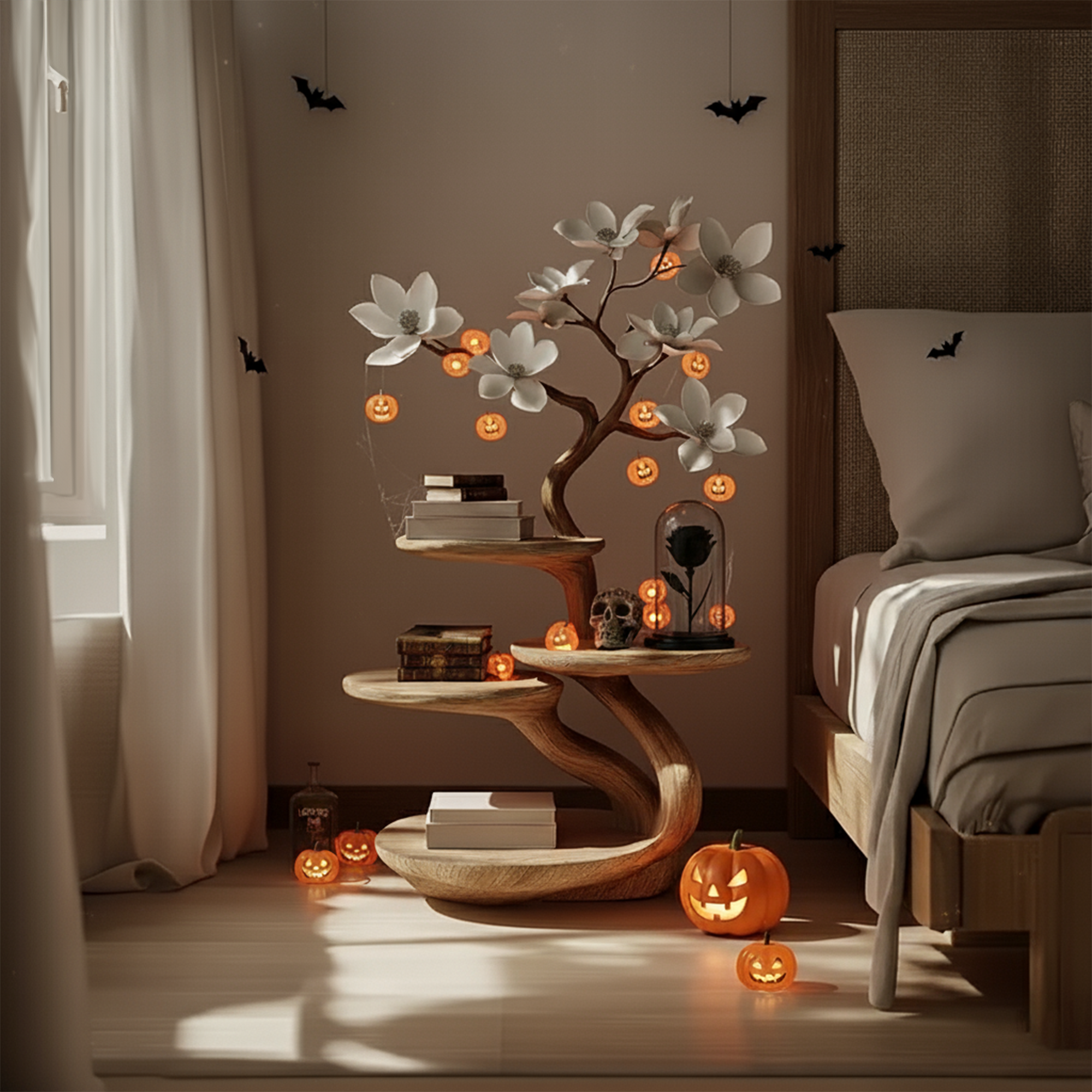 Mid Century Halloween Beside Table Bedroom SINLKIHW025