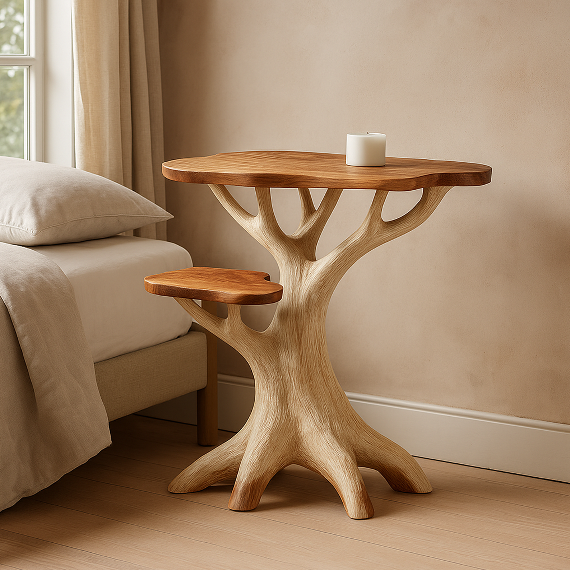 Rustic Tree Bedside Table Bedroom SINLKIBT142