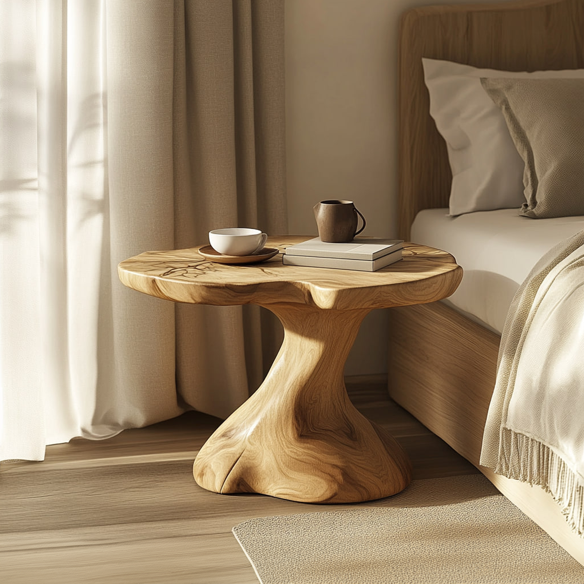 Rustic Wooden Nightstand Bedroom Decor SINLKIBT173