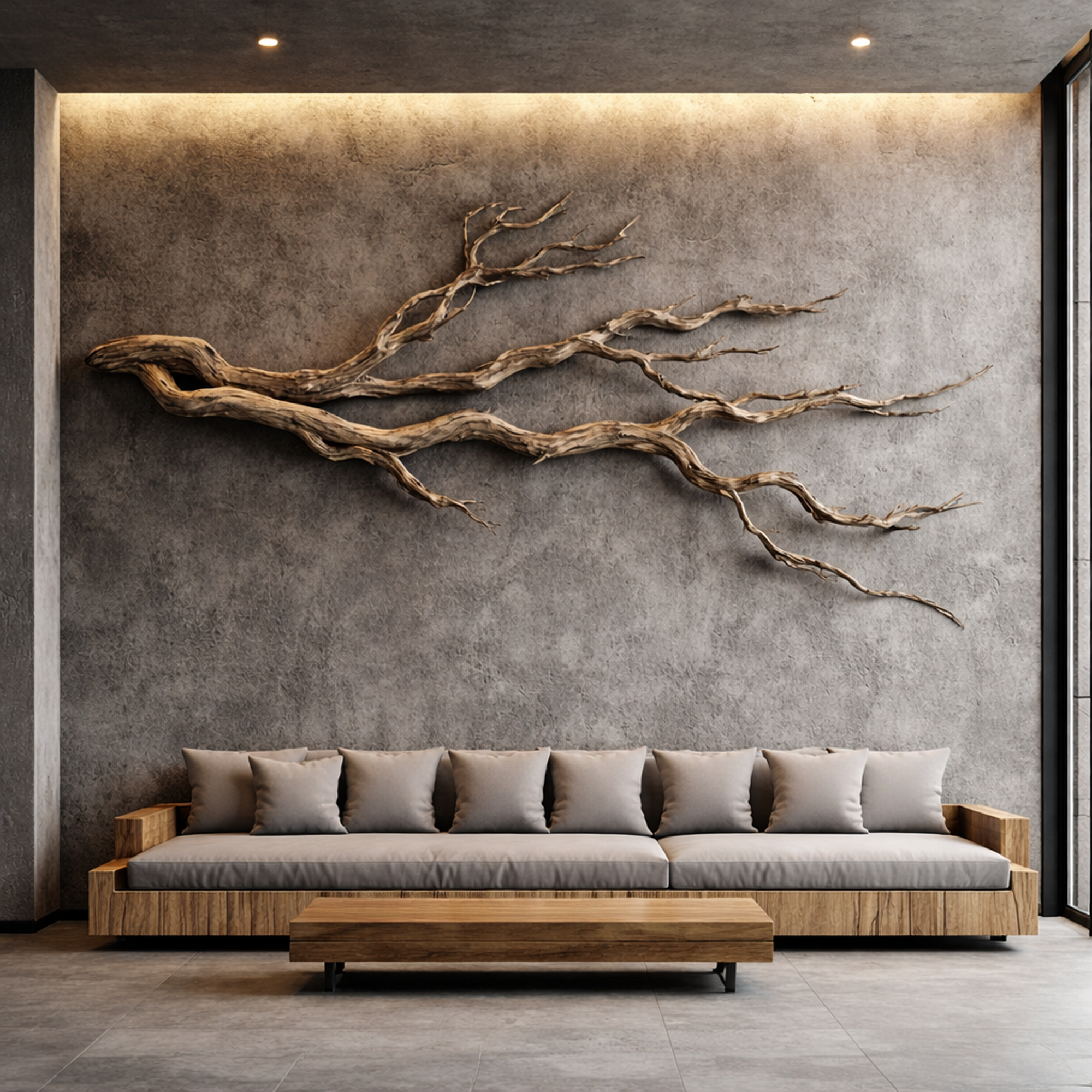 Twisted Branch Solid Wood Wall Sculpture Organic Modern Decor SINLKIWD032