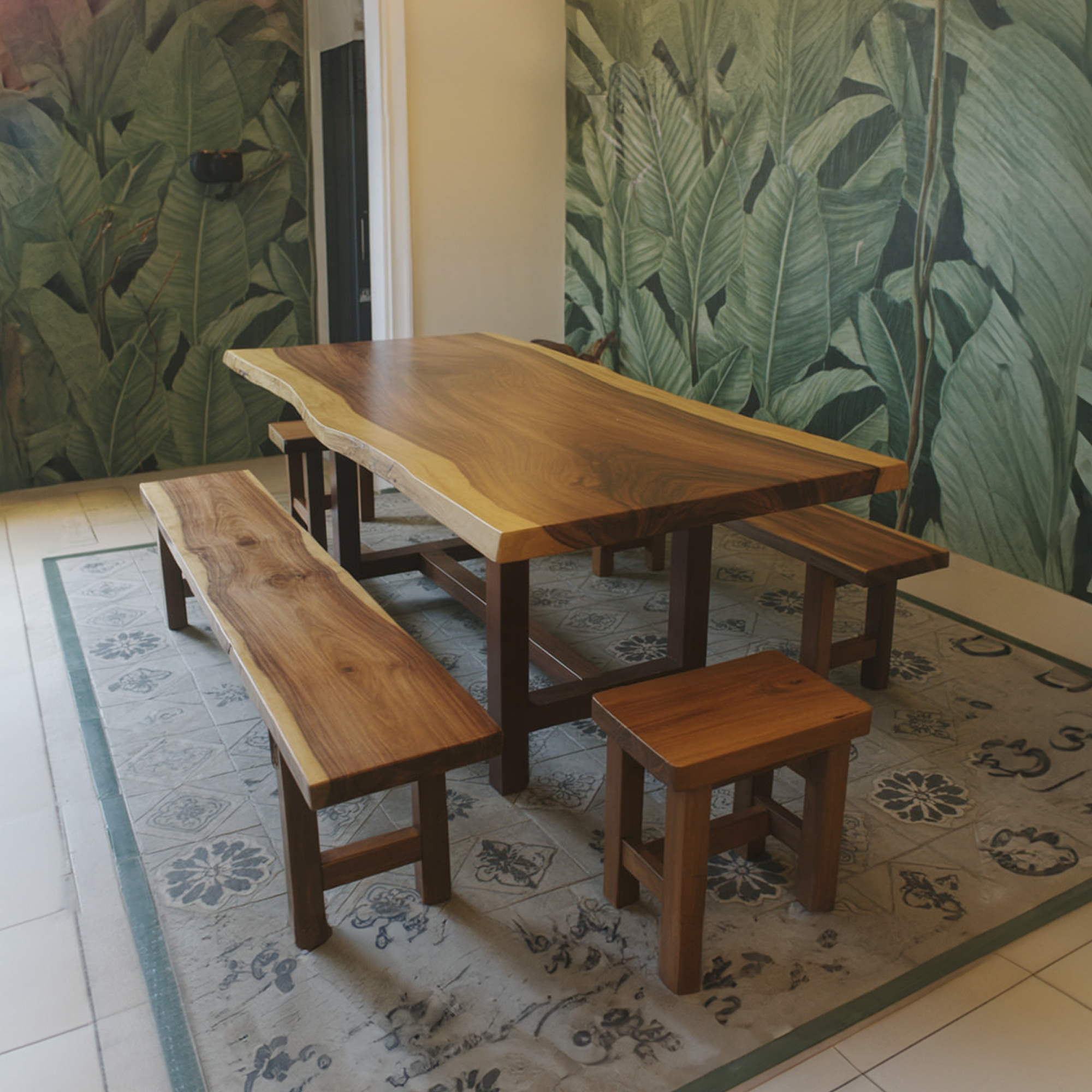 Rustic Live Edge Dining Table Kitchen SINLSDTS133