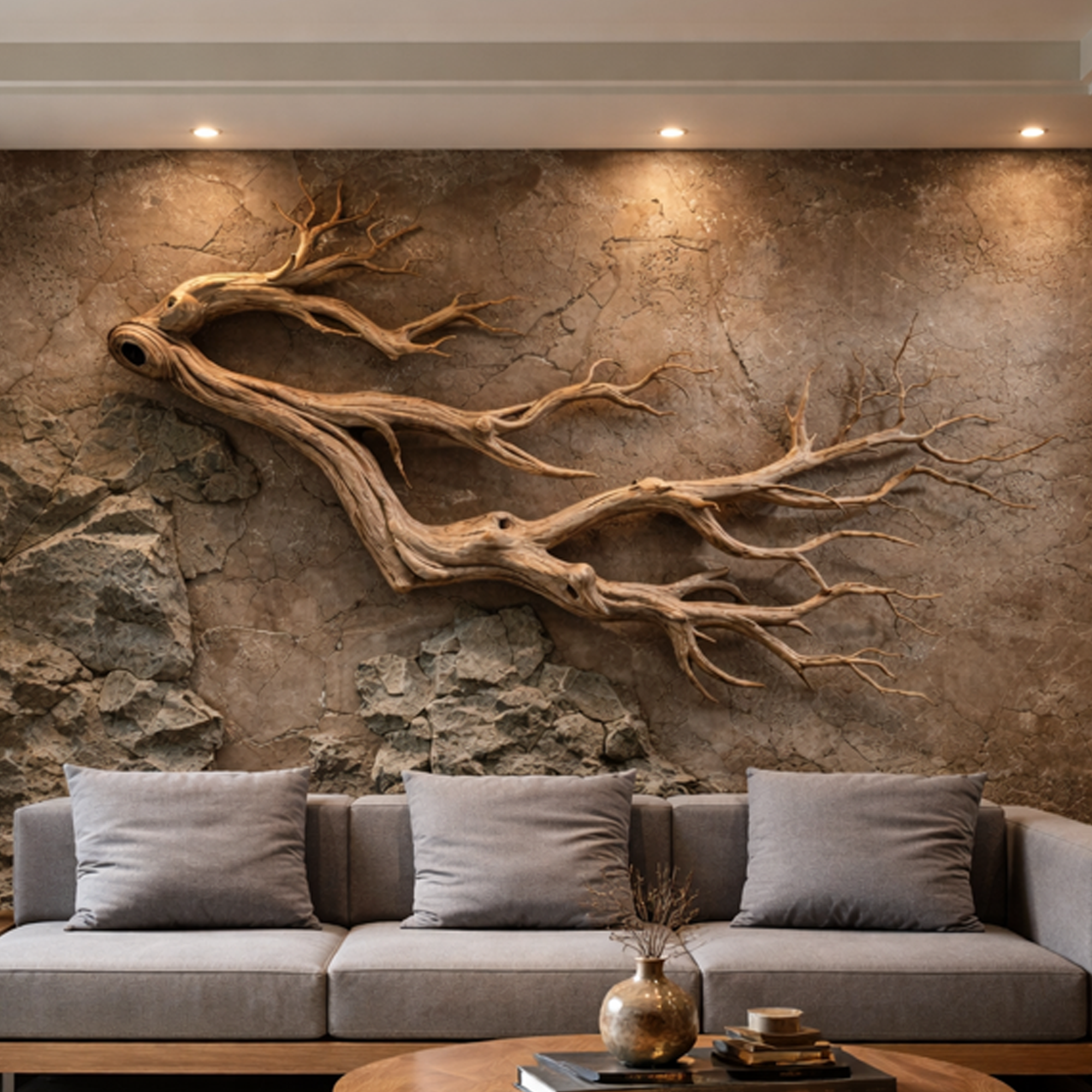 Freeform Wood Branch Wall Art Natural Sculptural Interior Decor SINLKIWD033