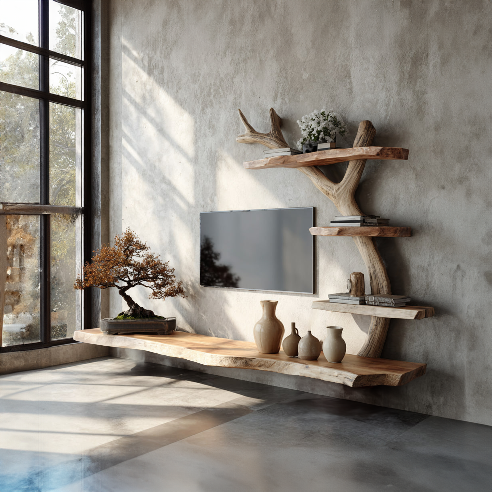 Rustic Branch TV Stand Living Room SINLKITB338
