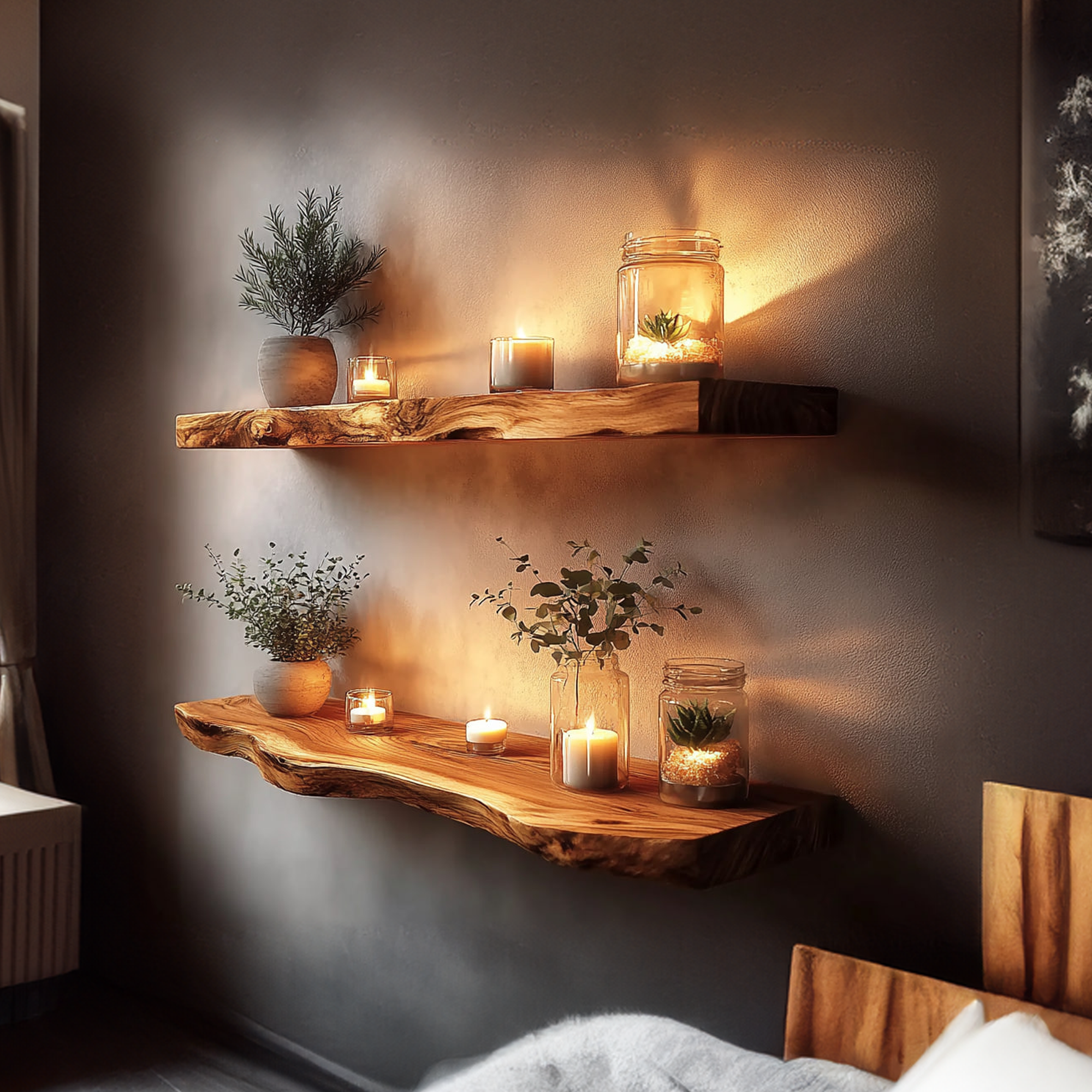 Rustic Floating Shelf Warm Decor Living Room Or Office SINLKIFL311