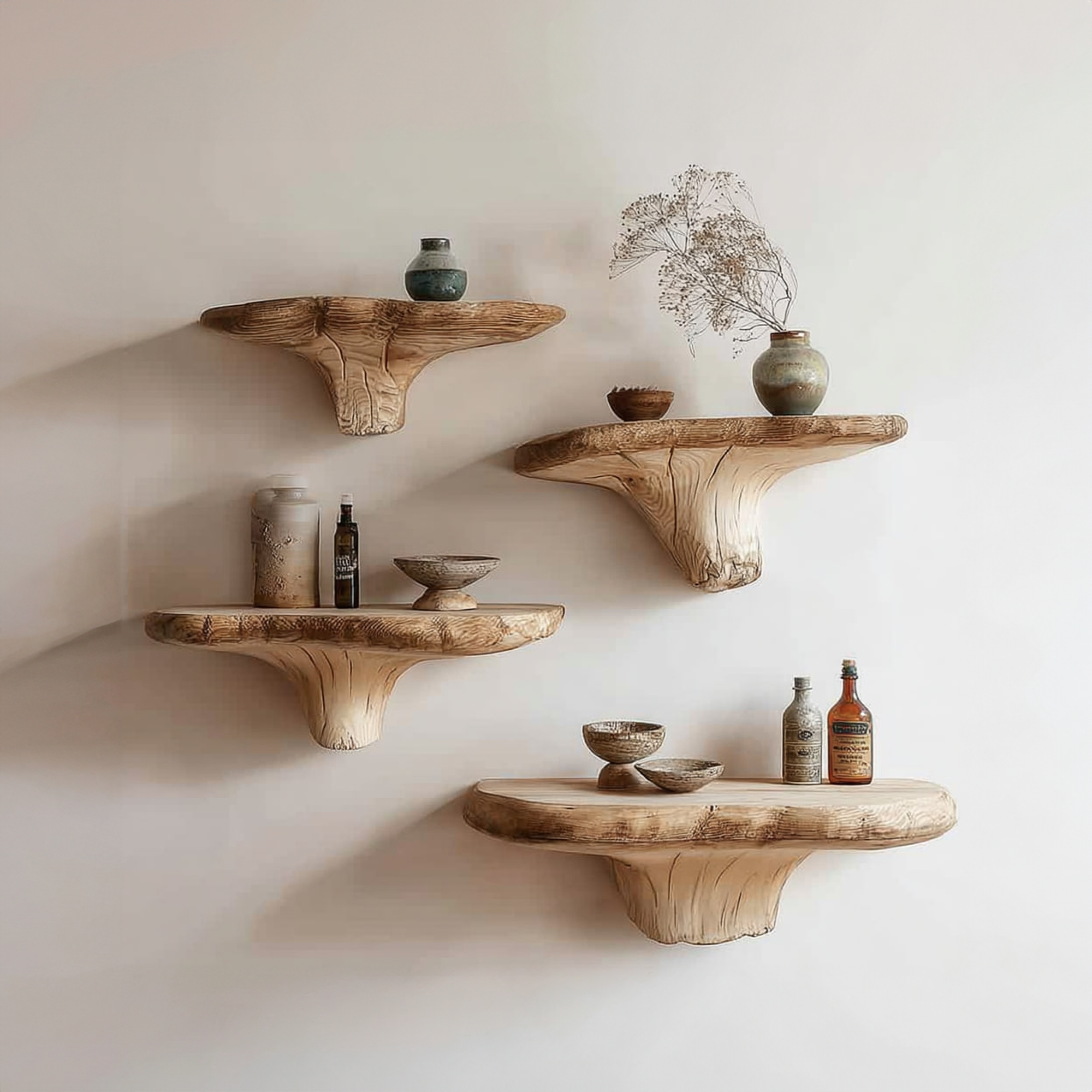 Rustic Mushroom Floating Shelf Bedroom SINLKIFL139