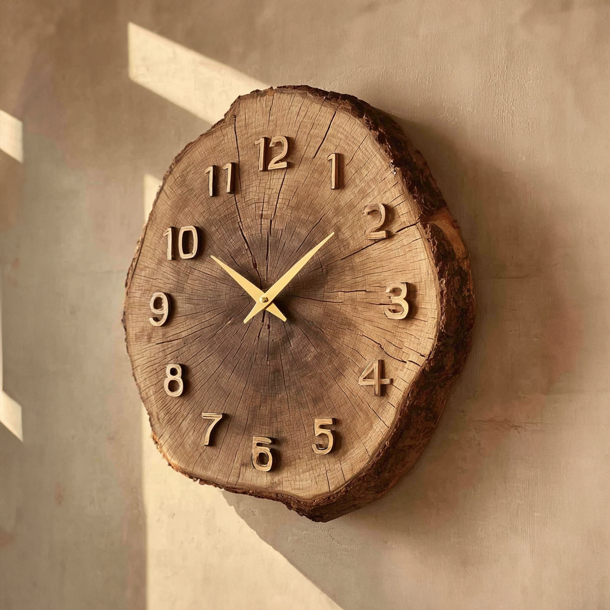 Rustic Timber Slice Wall Clock Entryway Or Hallway SINLKICK016