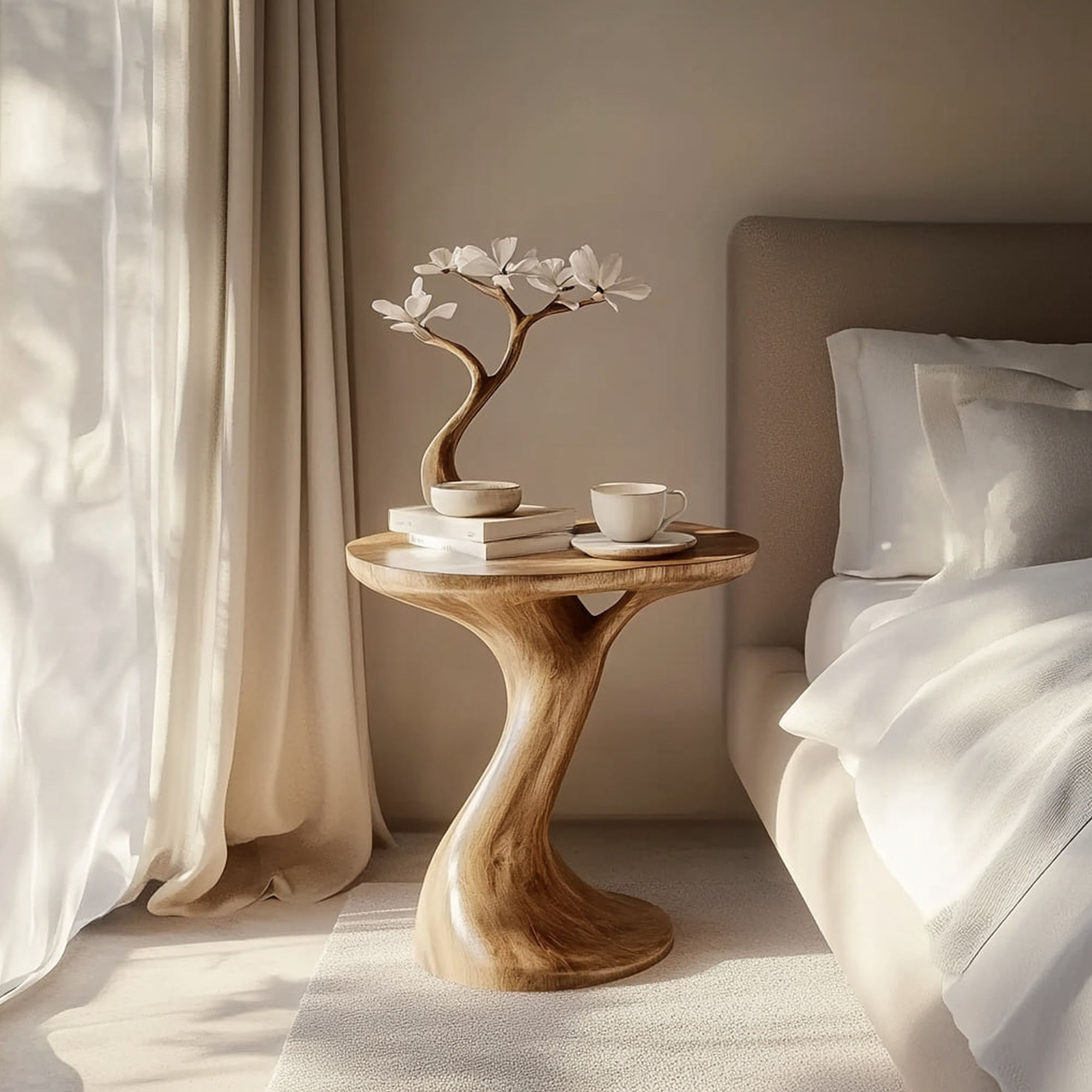 Rustic Tree Inspired Nightstand Bedroom Entryway SINLKIBT164